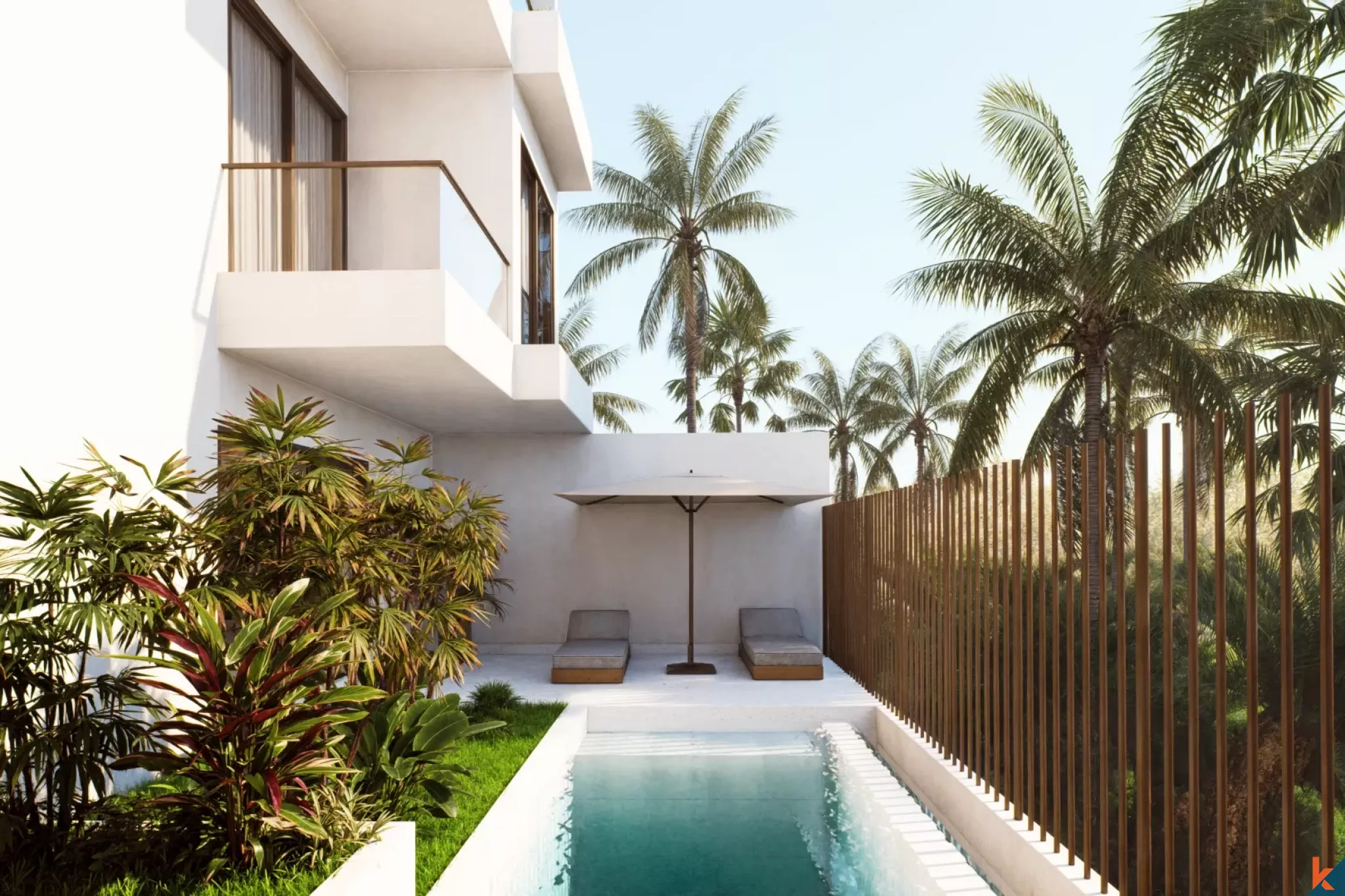 Superbe villa en bail de 3 chambres à Berawa avec vue imprenable sur les rizières (livraison T4 2026)