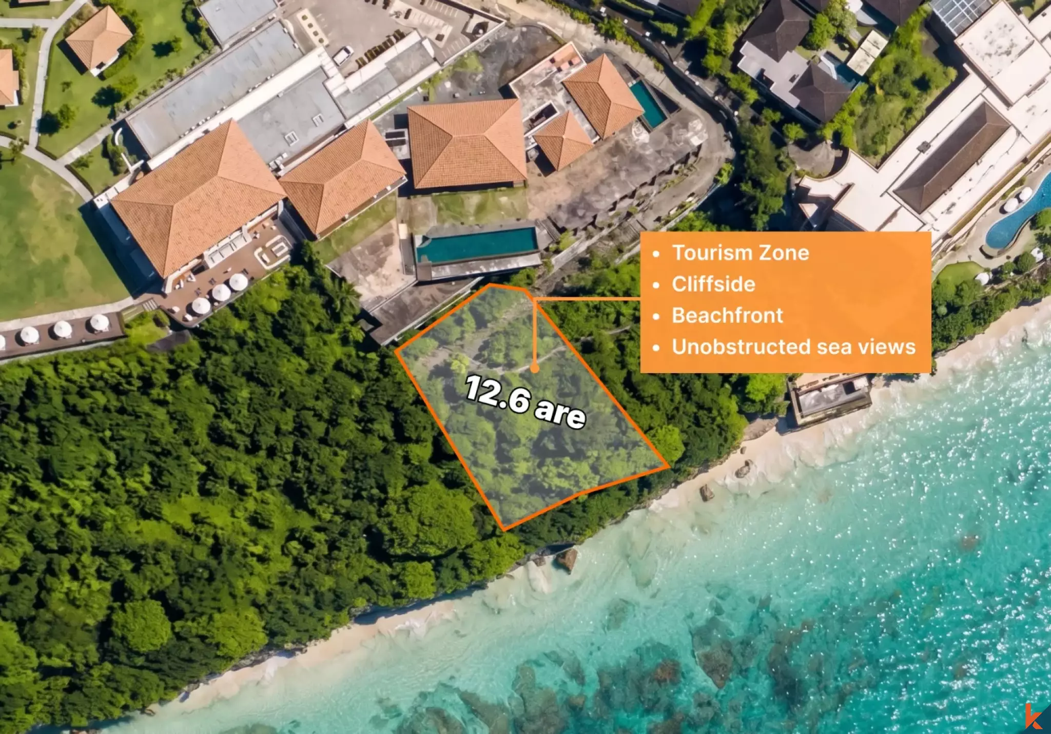 Terrain en pleine propriété en bord de mer avec vue imprenable à Pandawa - Nusa Dua