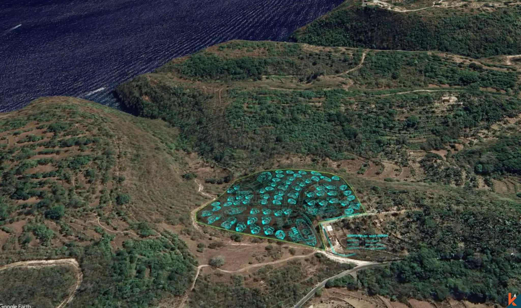 Terrain de 200 ares avec vue sur l'océan à Nusa Penida
