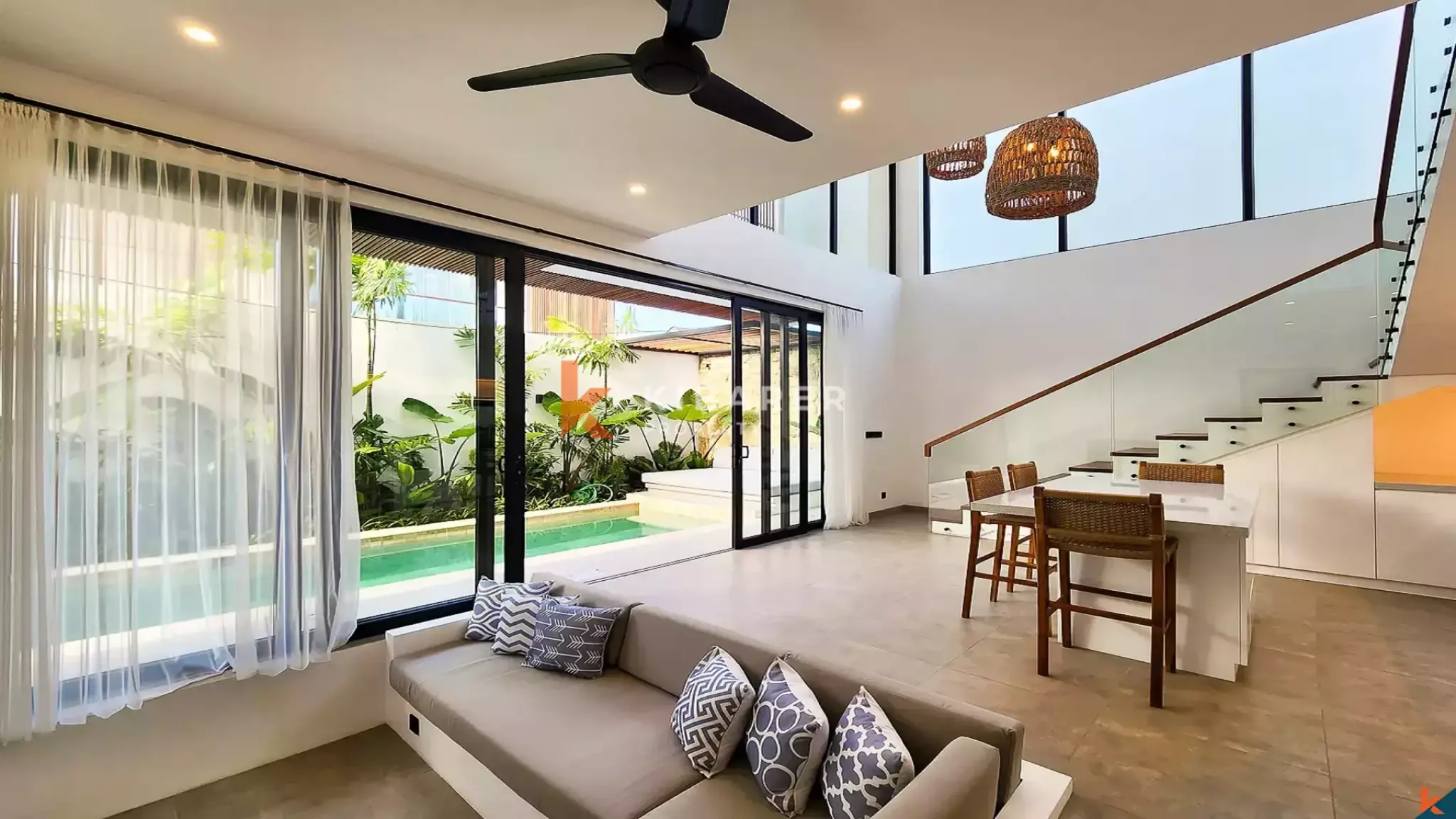 Contemporary Tropical Two-Bedroom Villa with Private Pool in Prime Batu Bolong