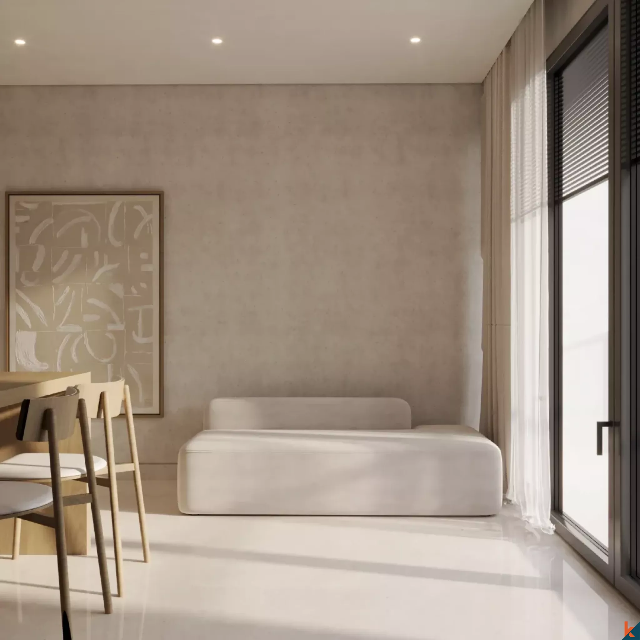 Apartemen Satu Kamar Tidur Elegan untuk Disewa di Cepaka