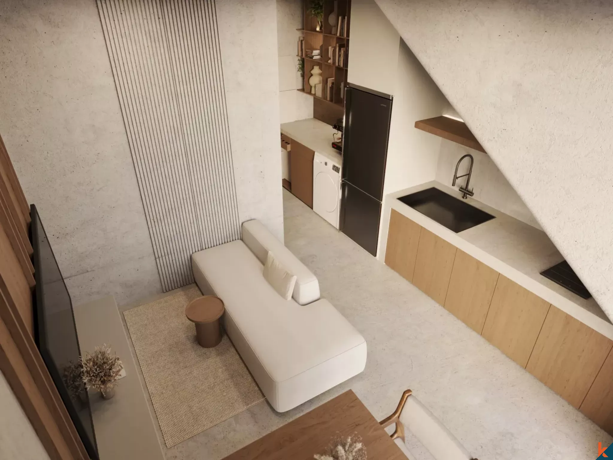 Apartemen Satu Kamar Tidur Elegan untuk Disewa di Cepaka