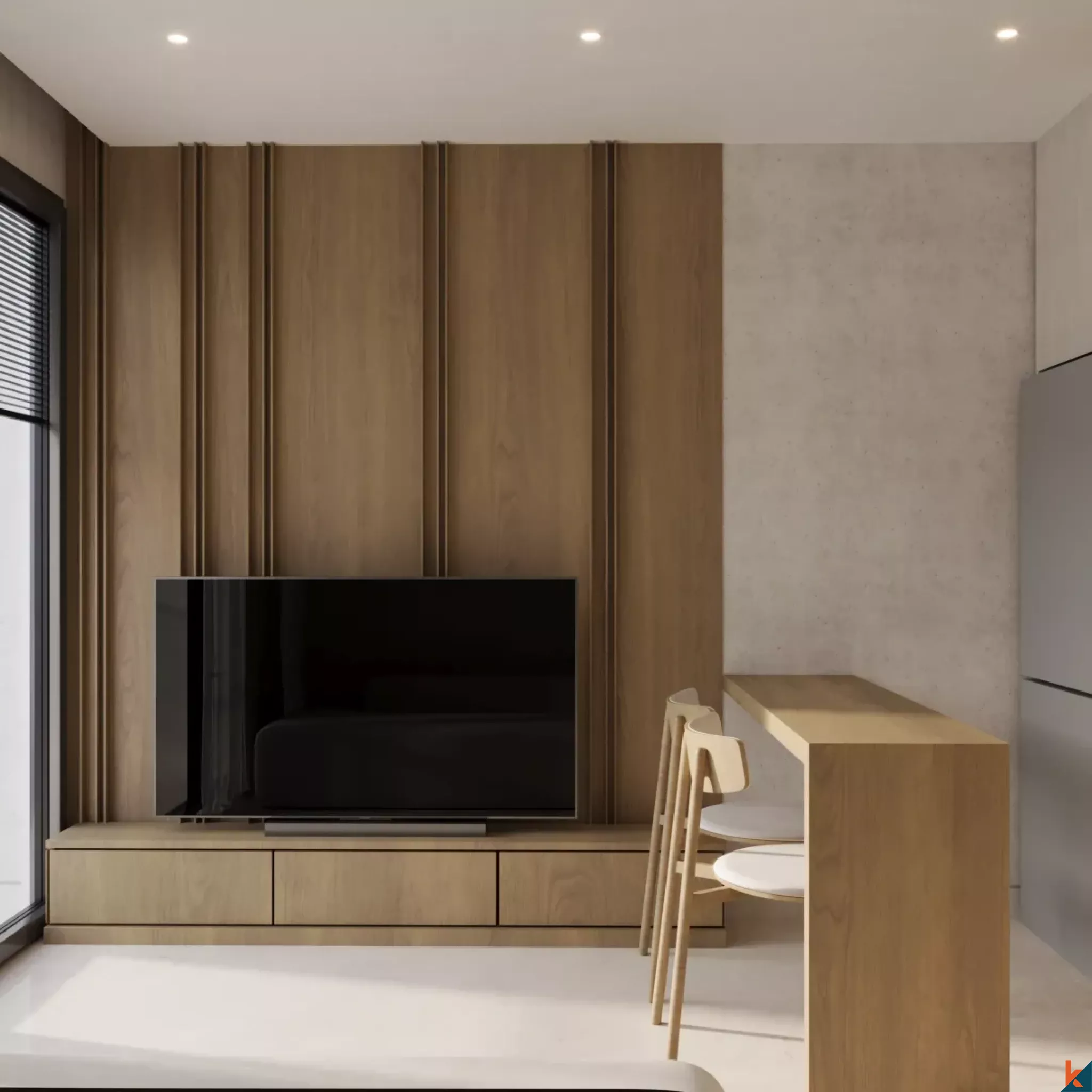 Apartemen Satu Kamar Tidur Elegan untuk Disewa di Cepaka