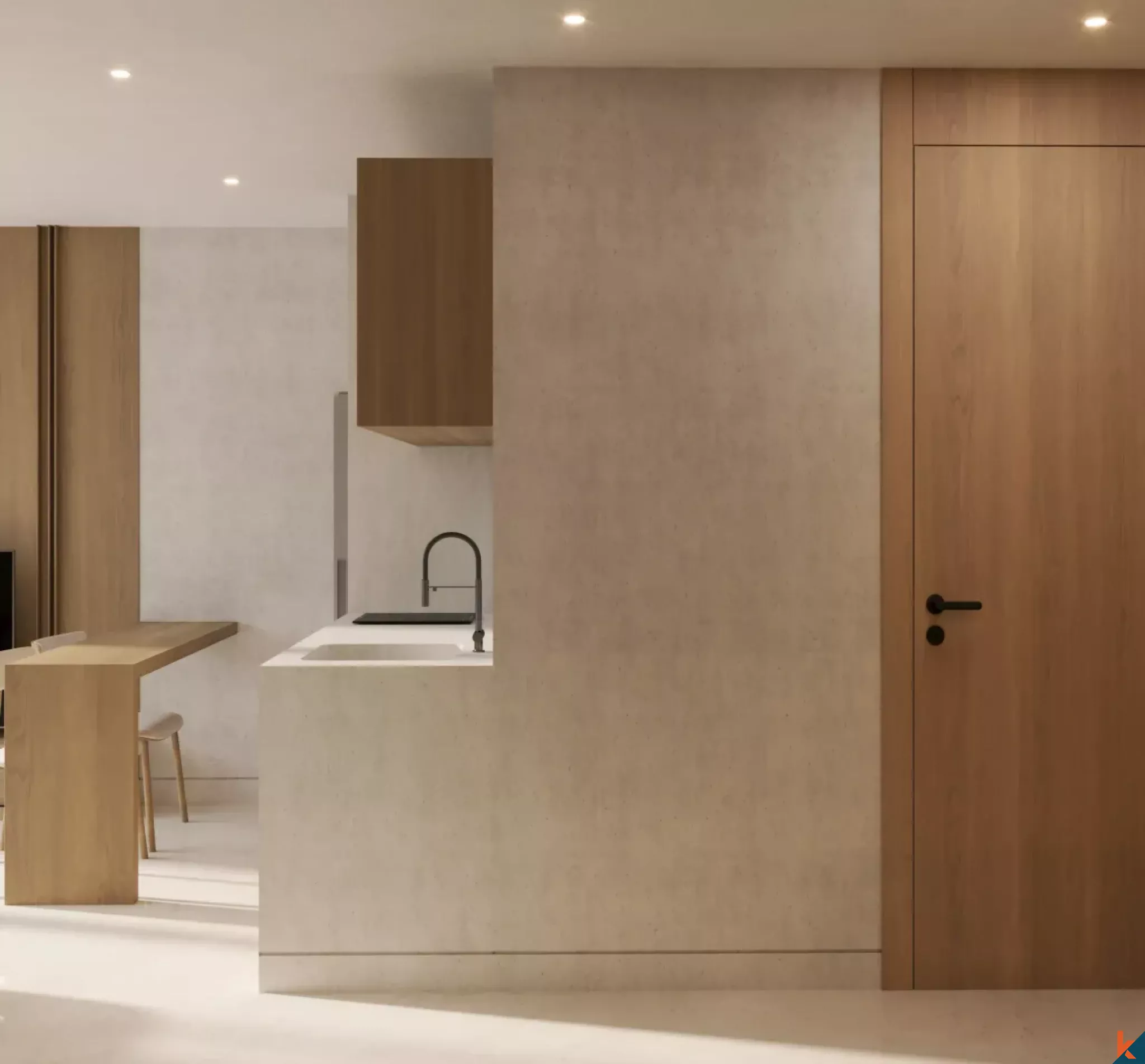 Apartemen Satu Kamar Tidur Elegan untuk Disewa di Cepaka