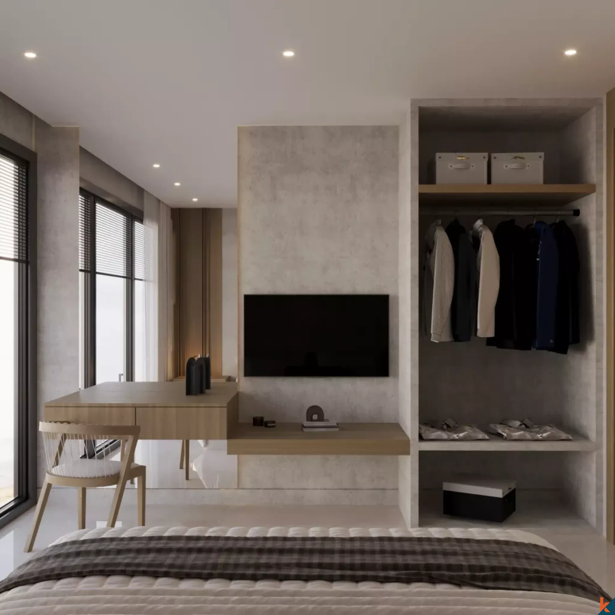 Apartemen Satu Kamar Tidur Elegan untuk Disewa di Cepaka