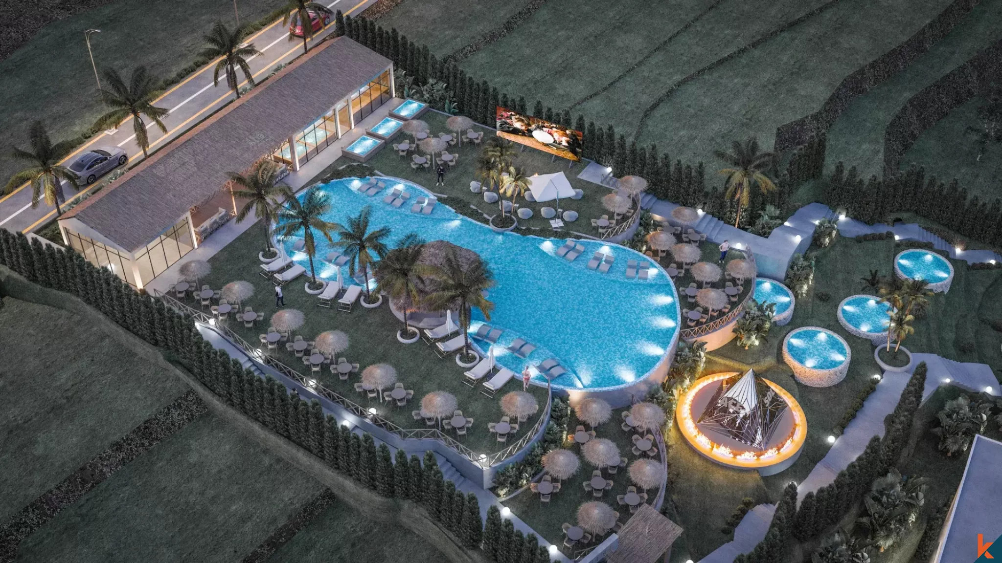 Apartemen Satu Kamar Tidur Elegan untuk Disewa di Cepaka