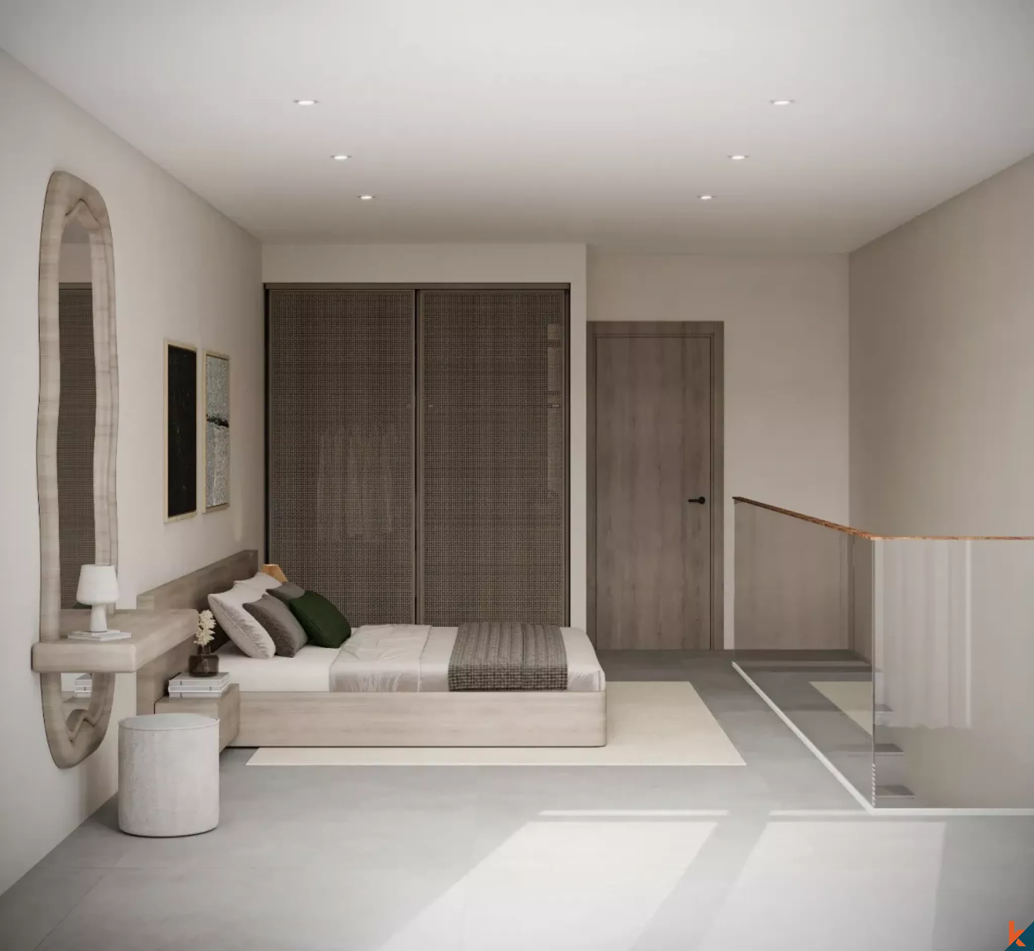 Apartemen Loft Satu Kamar Tidur yang Chic untuk Disewa di Cepaka yang Tenang