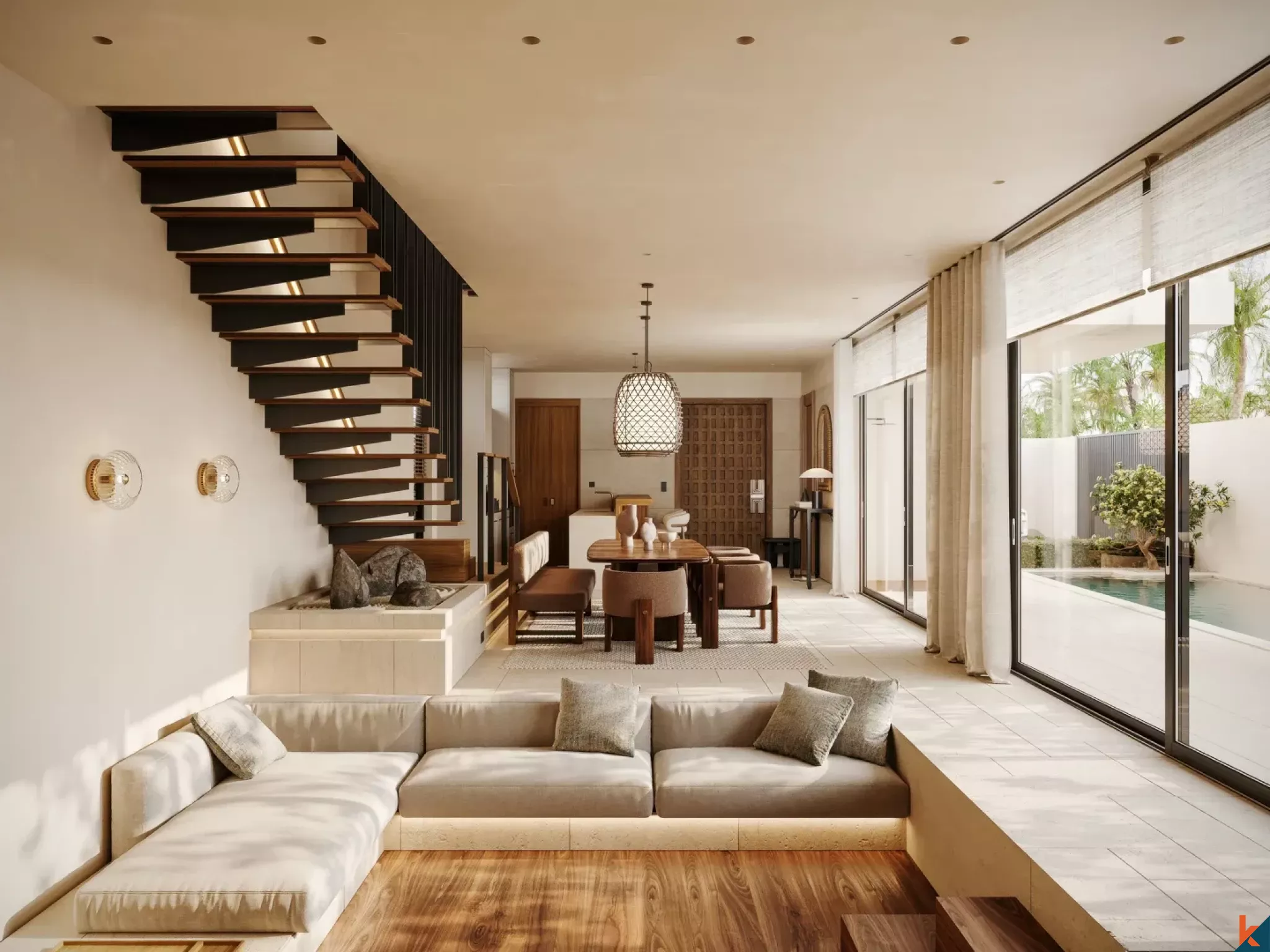 Three Bedroom Zen-Inspired Luxury Villa with Office for Lease in Kedungu (15 Months to Complete)