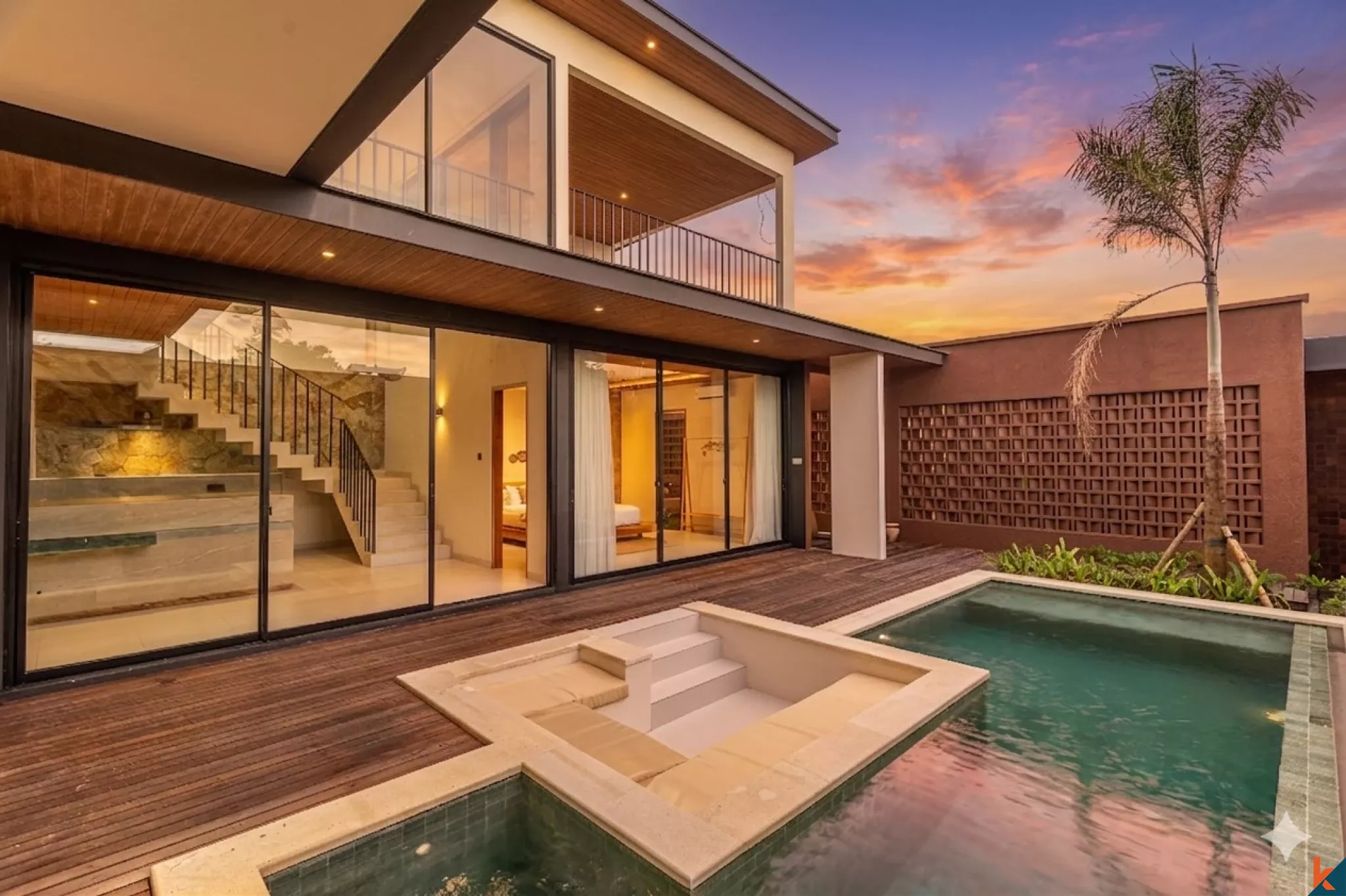 Villa tropicale moderne de 3 chambres avec piscine privée à Kerobokan