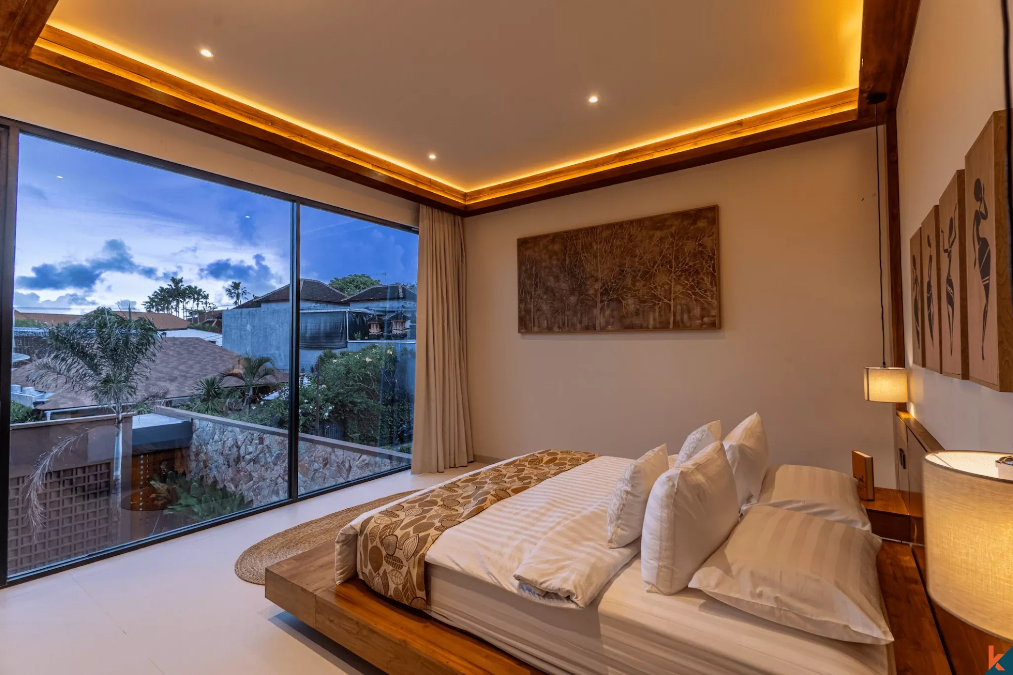 Villa tropicale moderne de 3 chambres avec piscine privée à Kerobokan