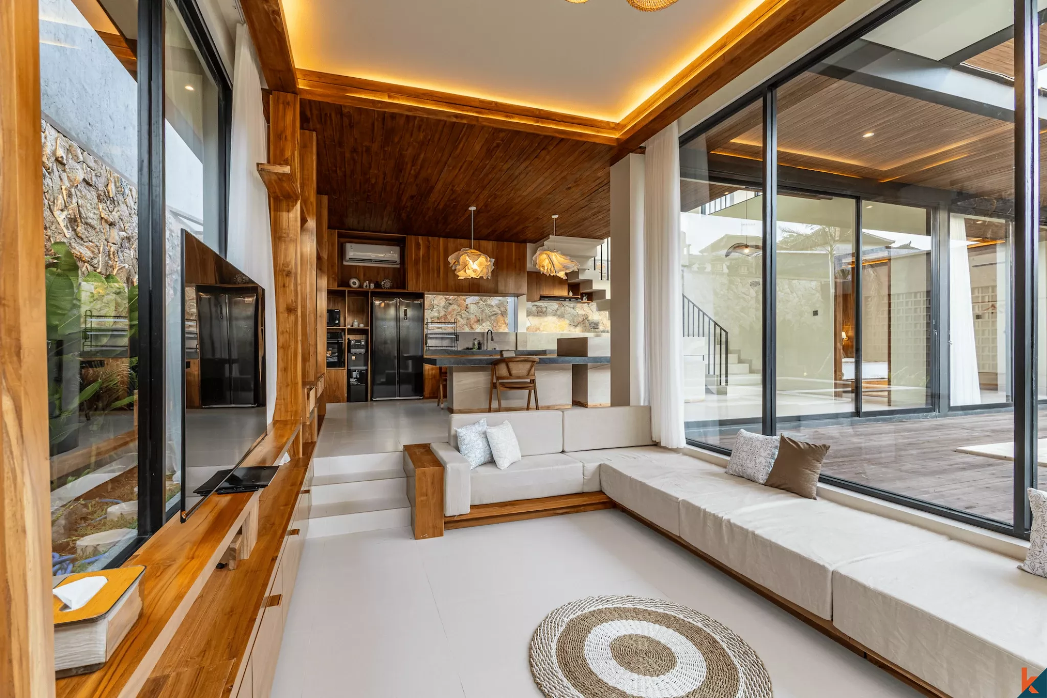 Villa tropicale moderne de 3 chambres avec piscine privée à Kerobokan