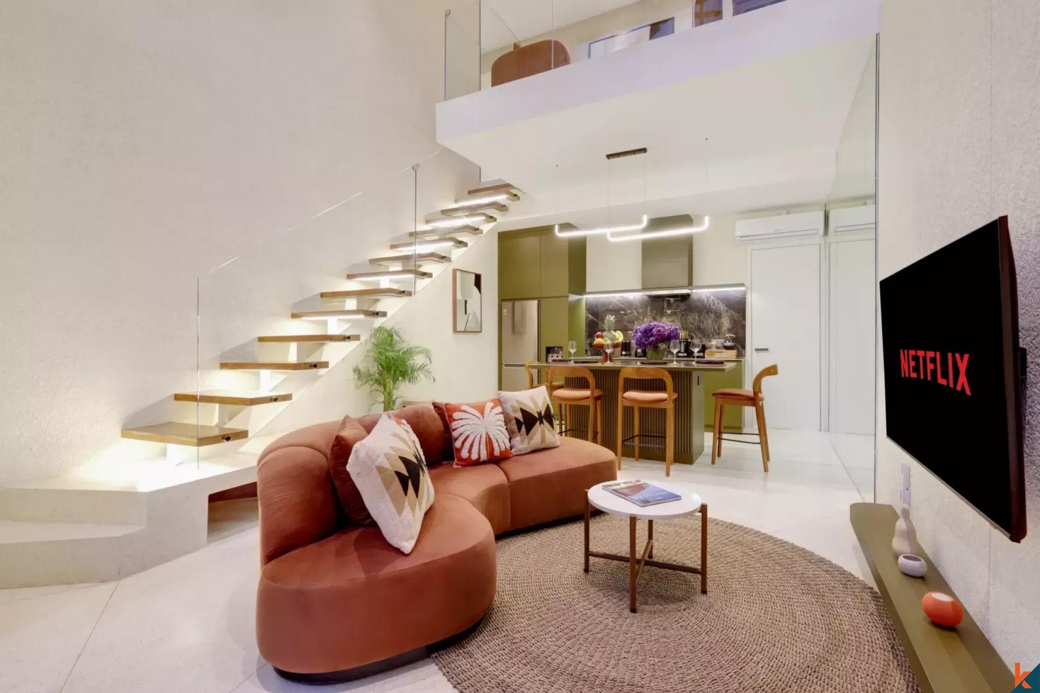 Modern two bedroom townhouse for lease in fashionable Berawa