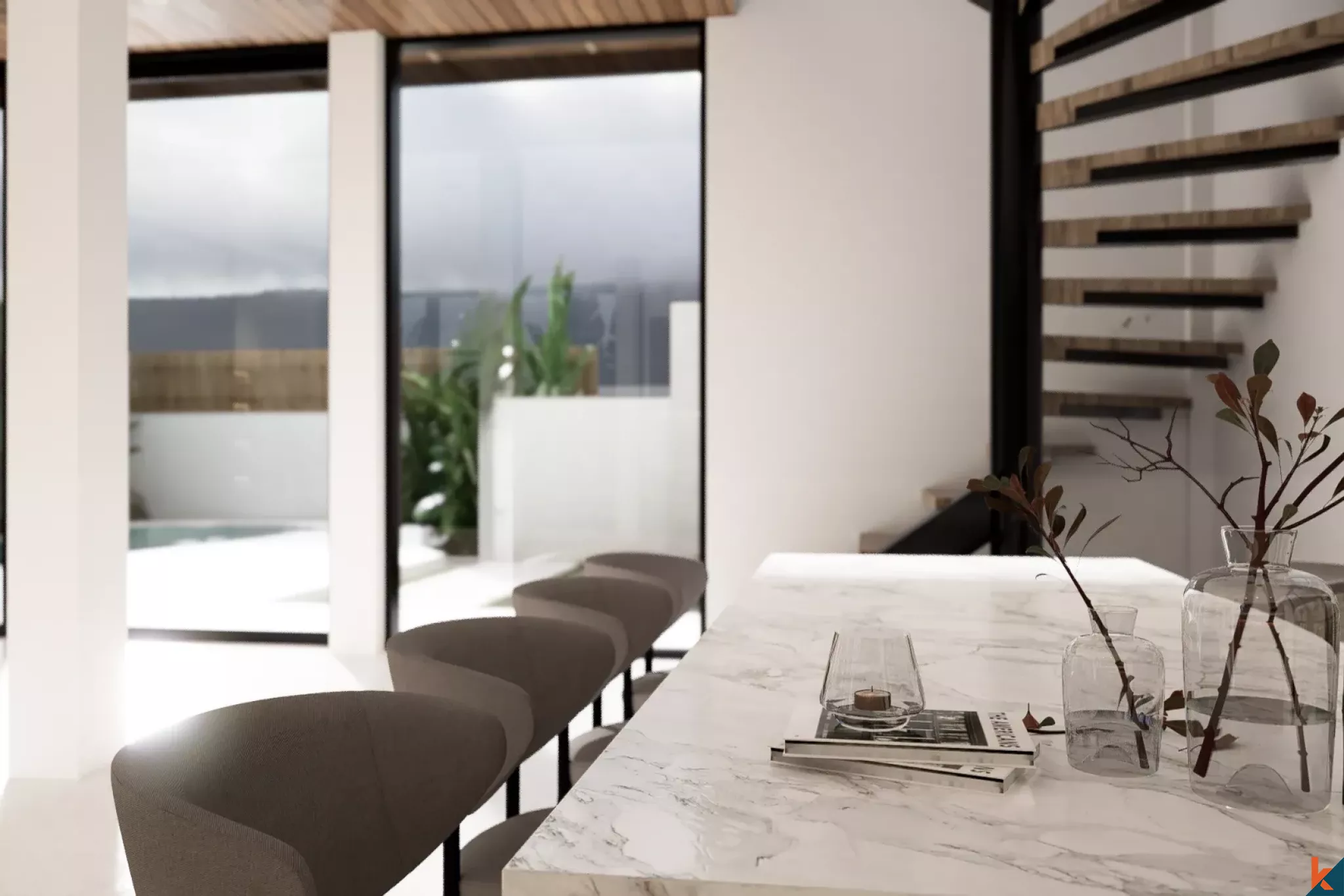 Rumah baru modern dengan empat kamar tidur di Batu Bolong