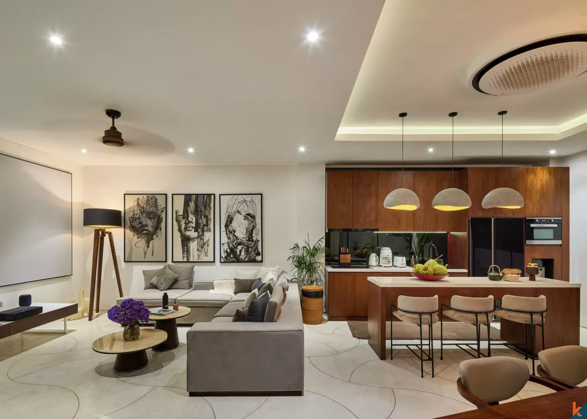 Villa Investasi Lima Kamar dengan Pemandangan Sungai di Pererenan