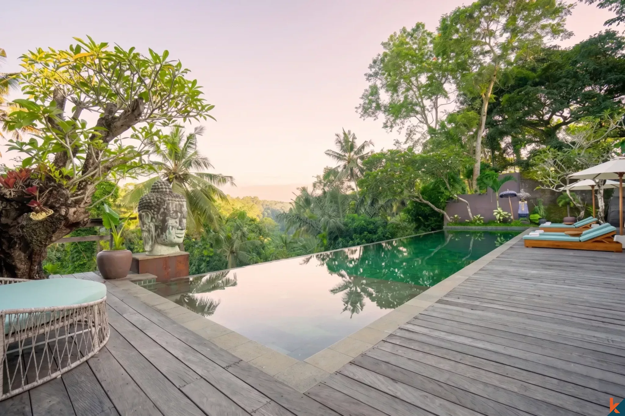 Rare Eight-Bedroom Retreat Estate with Jungle Sunset Views for Lease in Ubud