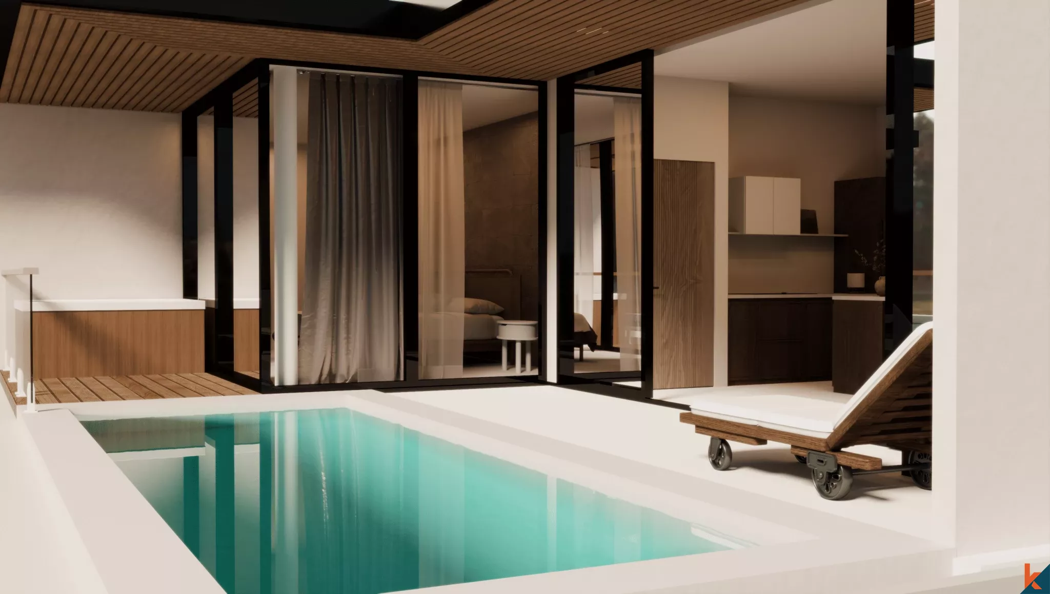 Vila Modern Satu Kamar Tidur di Kompleks Gaya Hidup Premium Ubud