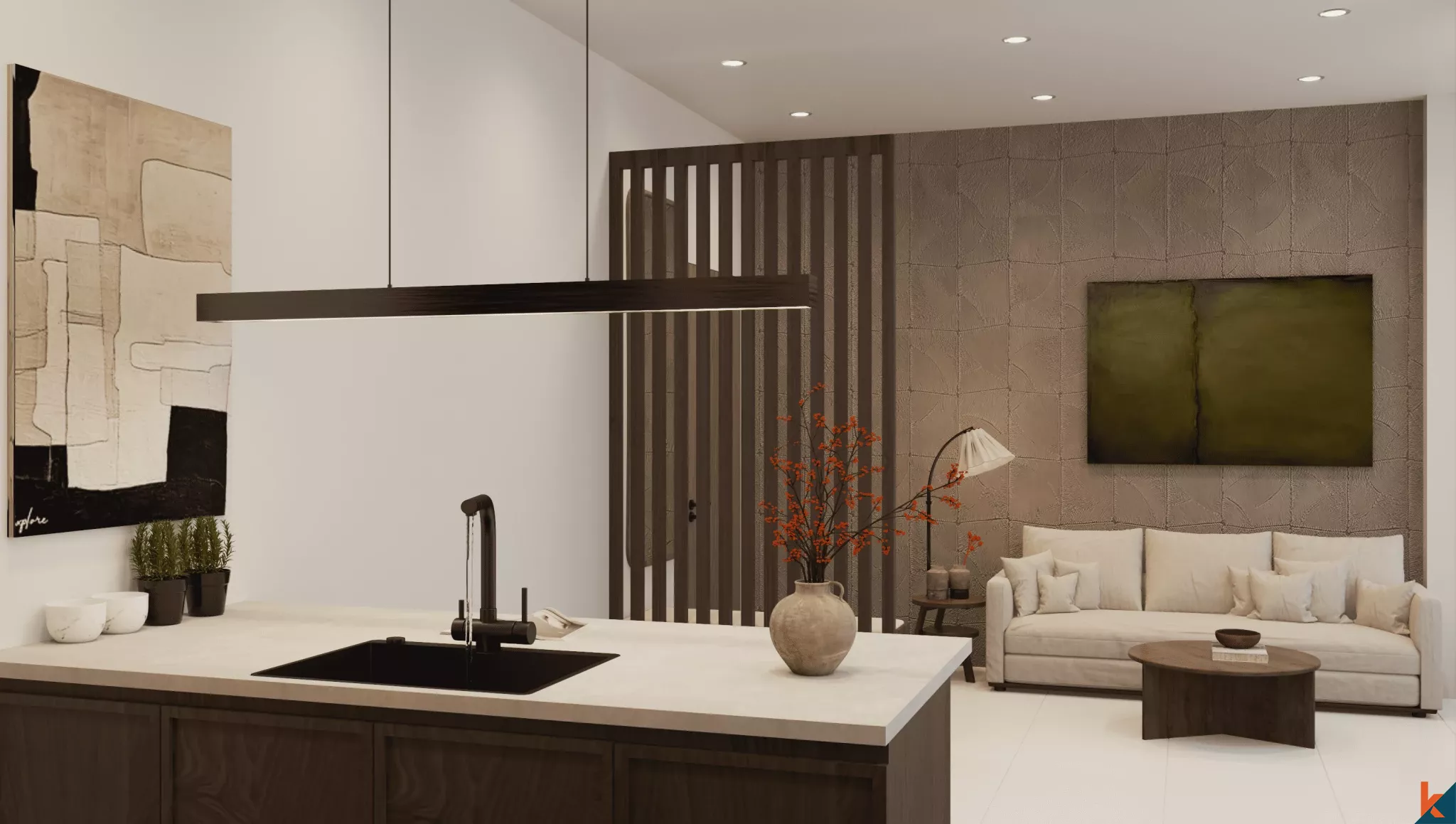 Vila Modern Satu Kamar Tidur di Kompleks Gaya Hidup Premium Ubud