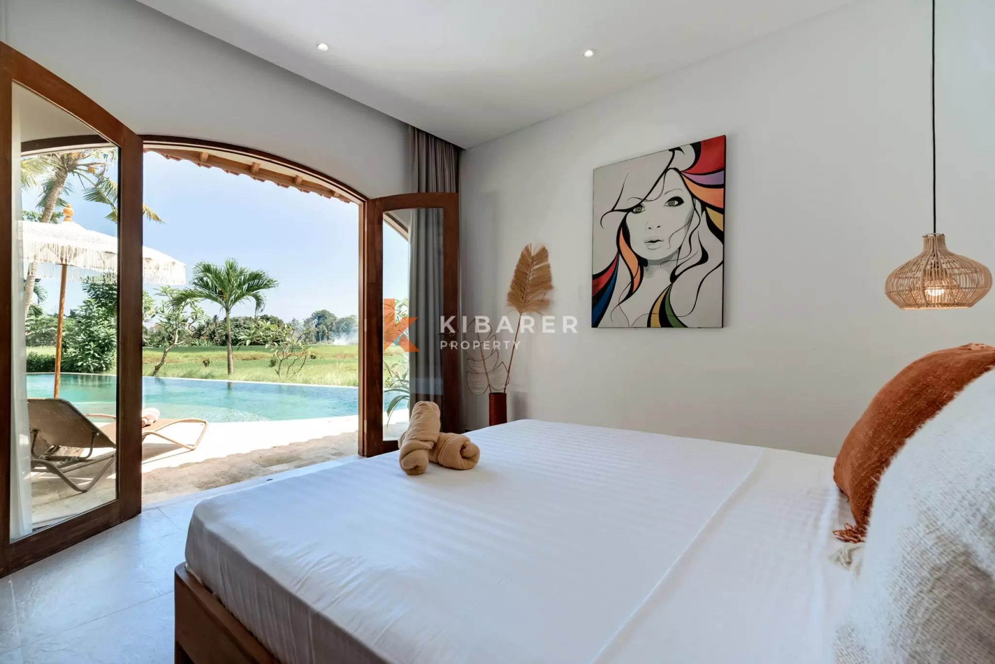 Surga Damai Lima Kamar Tidur dengan Taman dan Pemandangan Sawah yang Luas di Kedungu