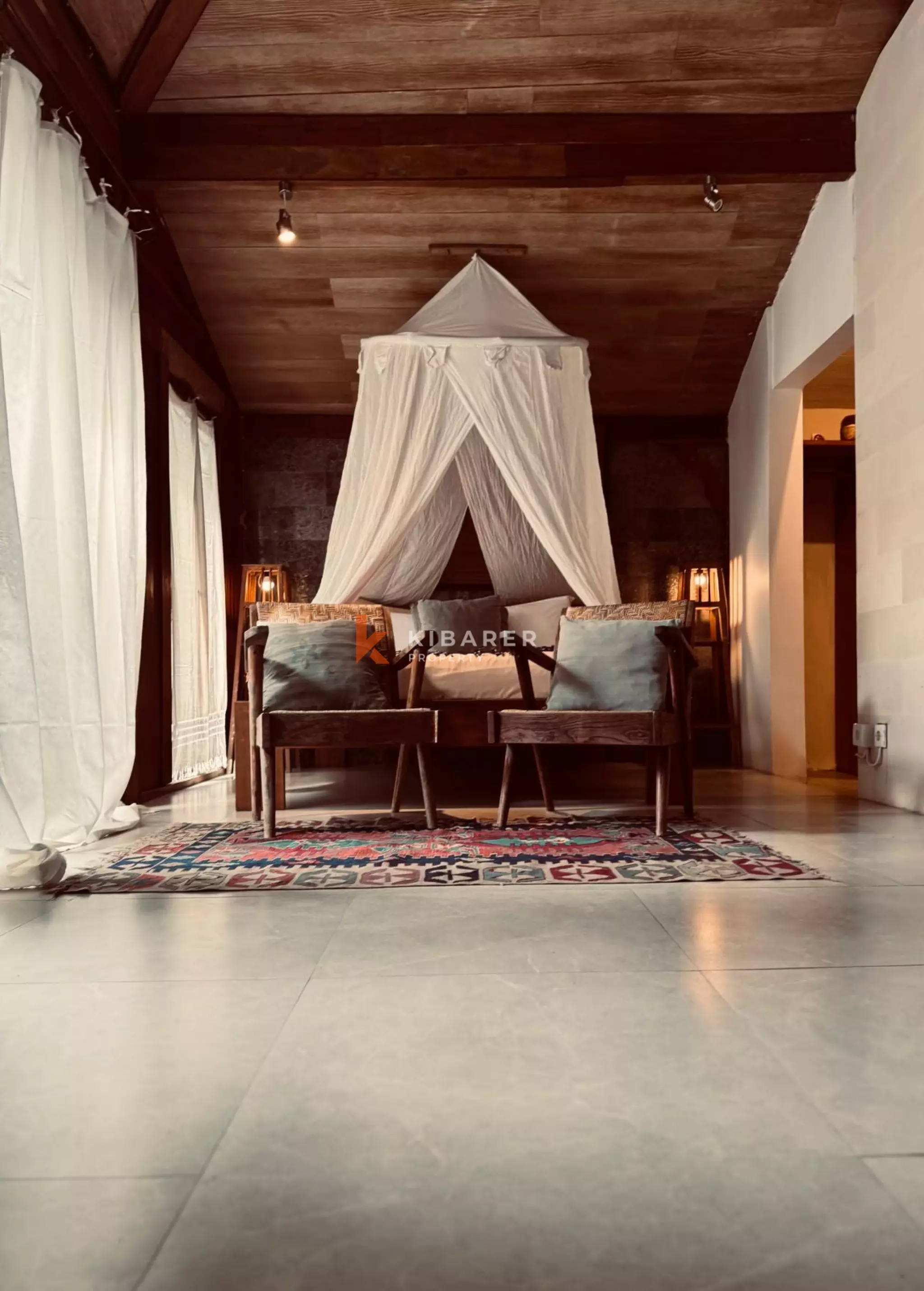 Wooden Ethnic Three Bedroom Villa in Batu Bolong