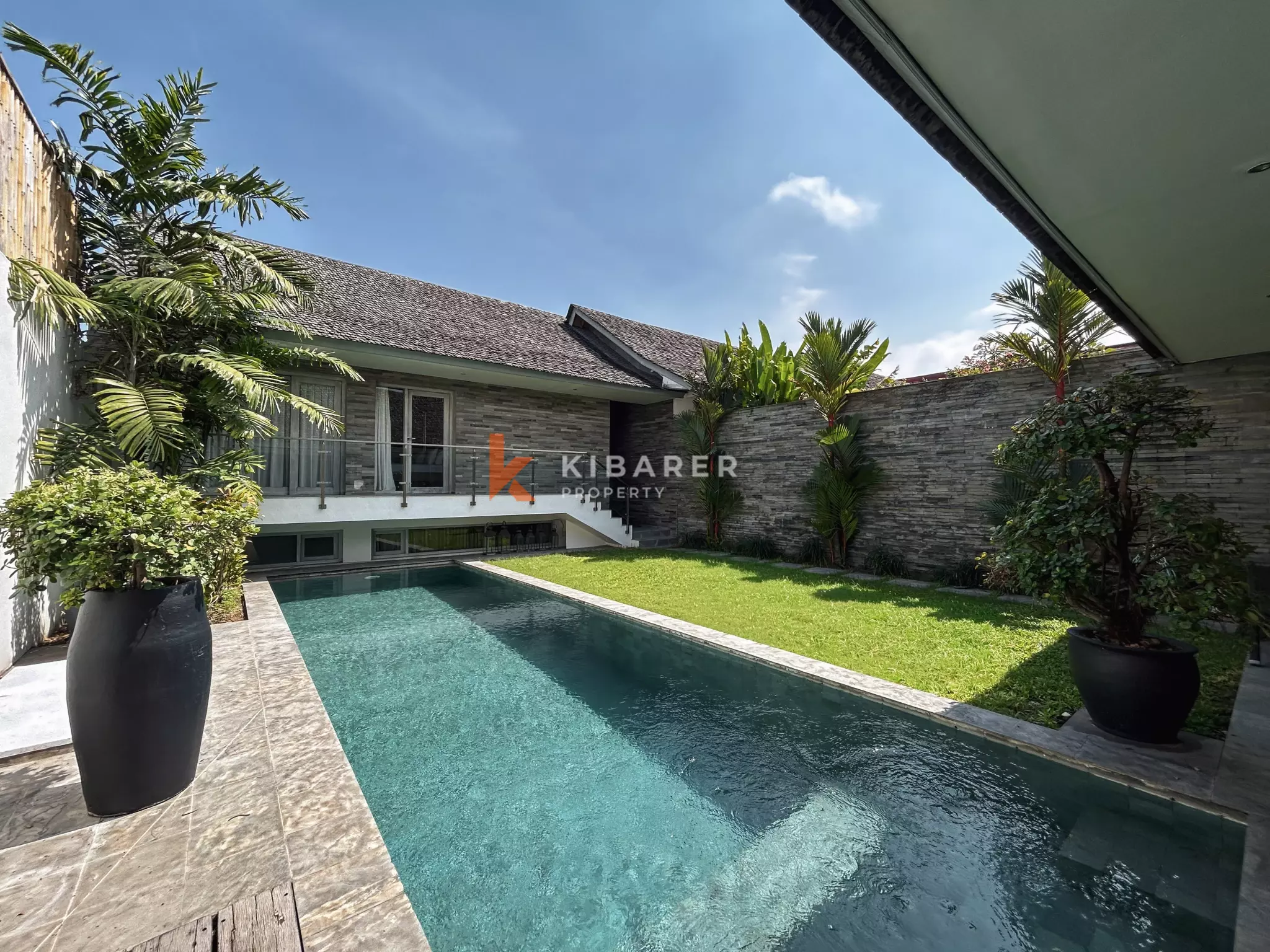 Charming Three-Bedroom Tropical Villa with Garden and Private Pool in Berawa