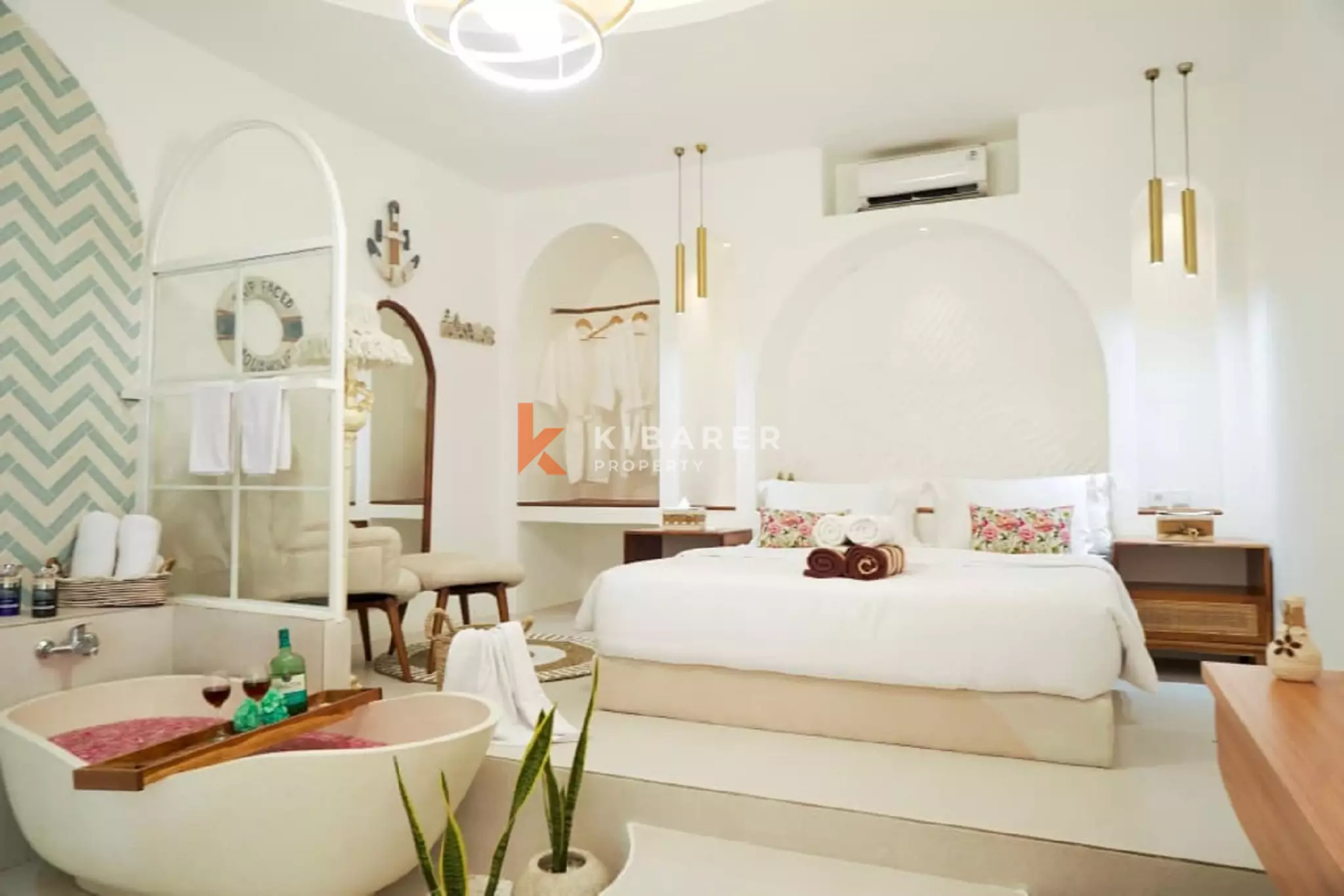 Boho Mediterranean Two-Bedrooms Villa Near Balangan & Dreamland Beach