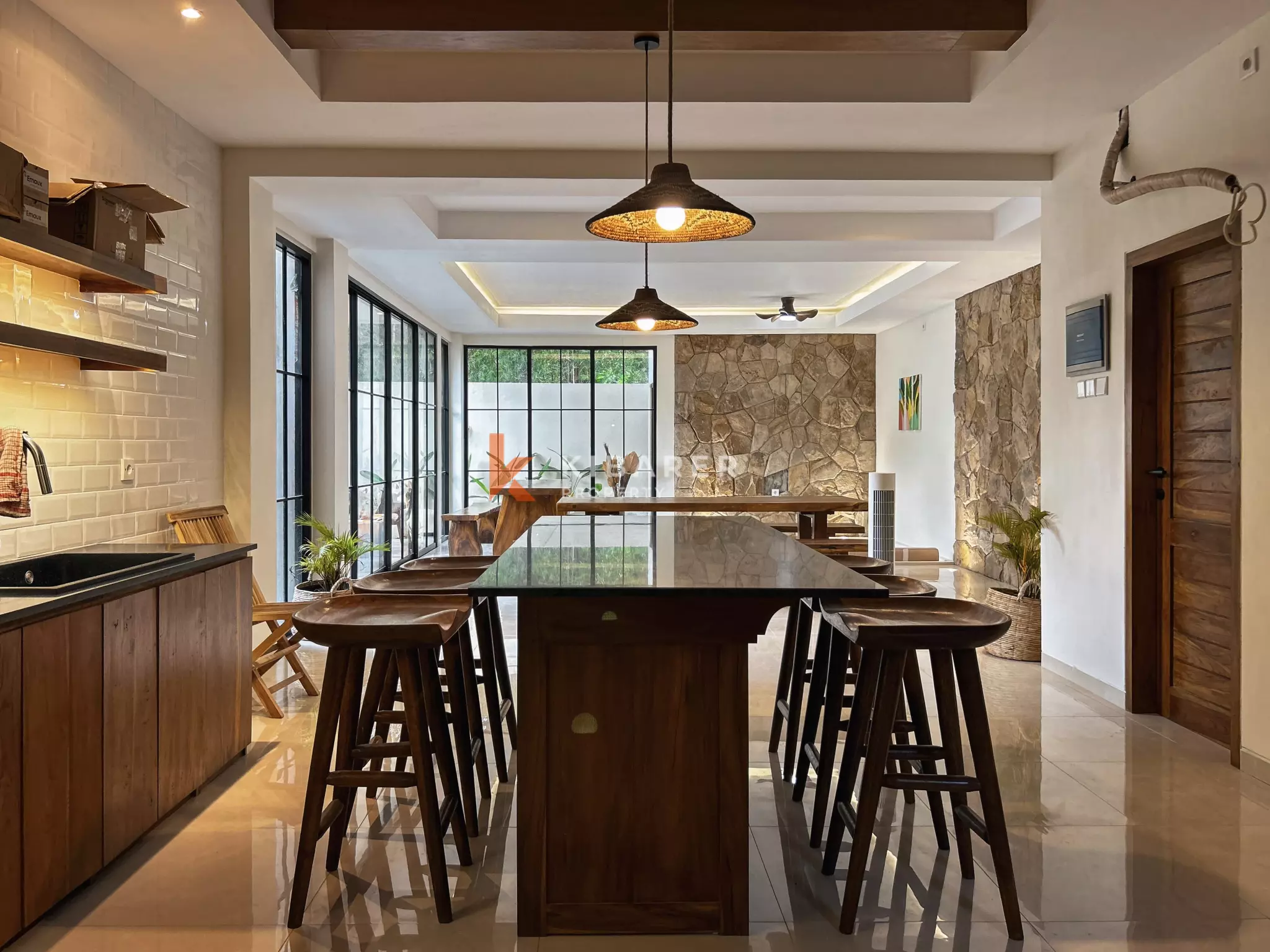 Modern Tropical Two-Bedroom Villa with Enclosed Living in Umalas