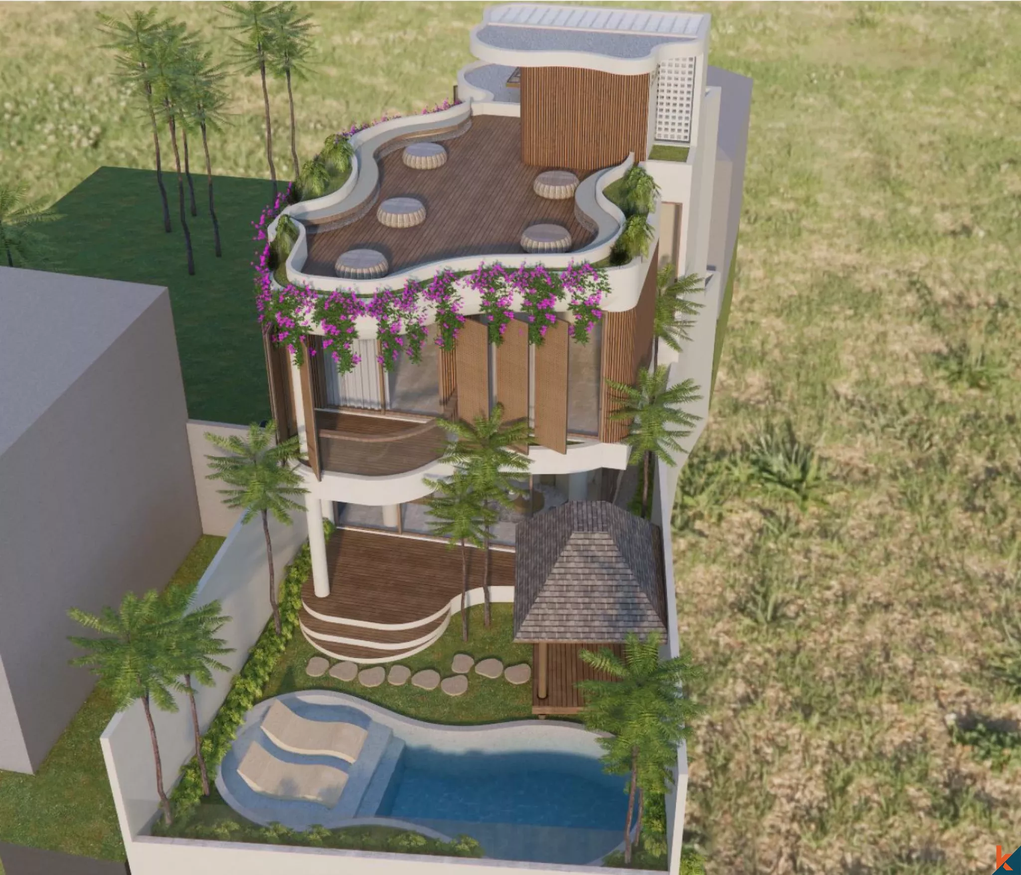 Prochainement disponible : villa de luxe de 4 chambres avec sauna et oasis sur le toit dans le quartier prisé de Canggu