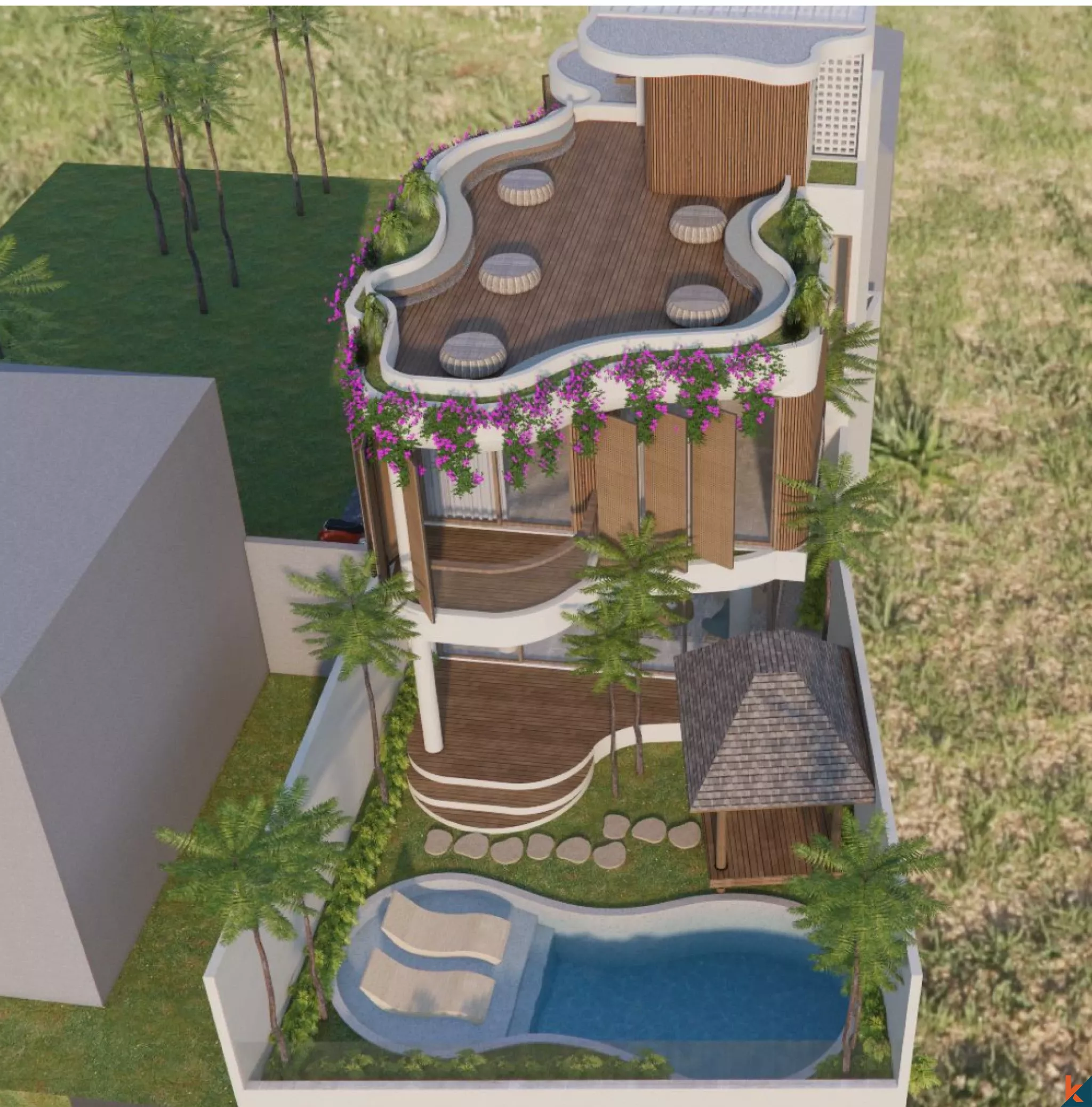 Prochainement disponible : villa de luxe de 4 chambres avec sauna et oasis sur le toit dans le quartier prisé de Canggu