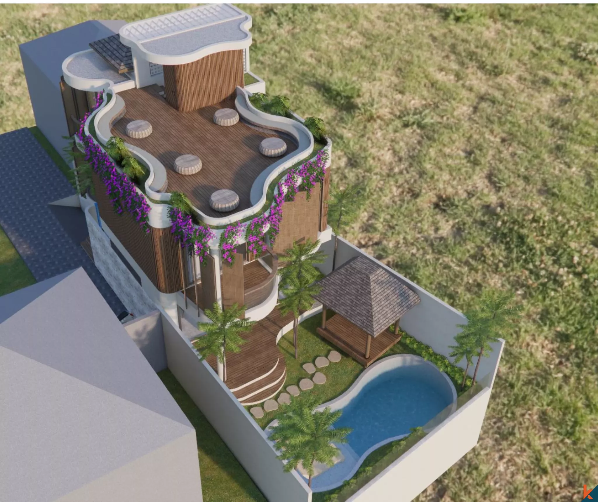 Prochainement disponible : villa de luxe de 4 chambres avec sauna et oasis sur le toit dans le quartier prisé de Canggu