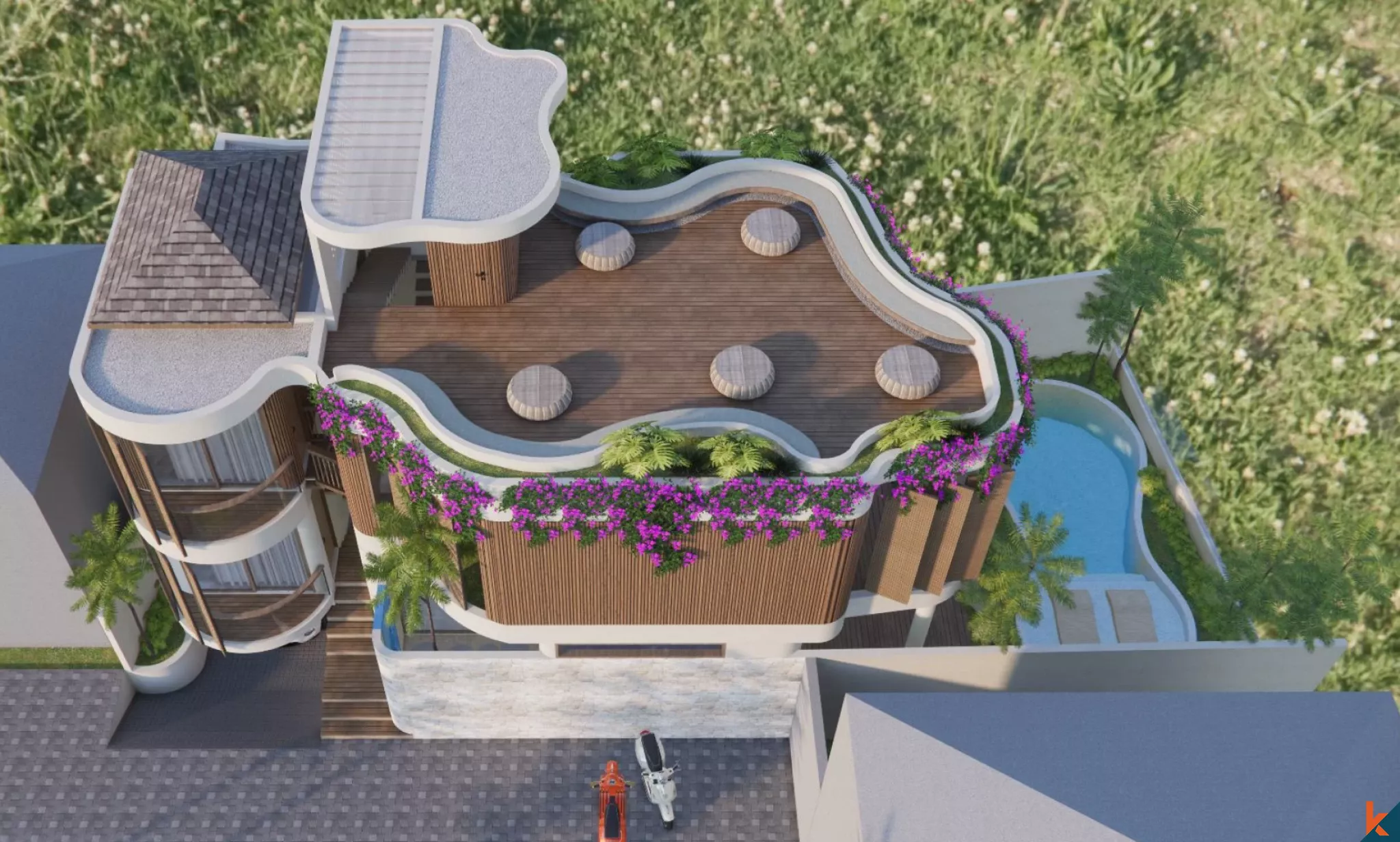 Prochainement disponible : villa de luxe de 4 chambres avec sauna et oasis sur le toit dans le quartier prisé de Canggu