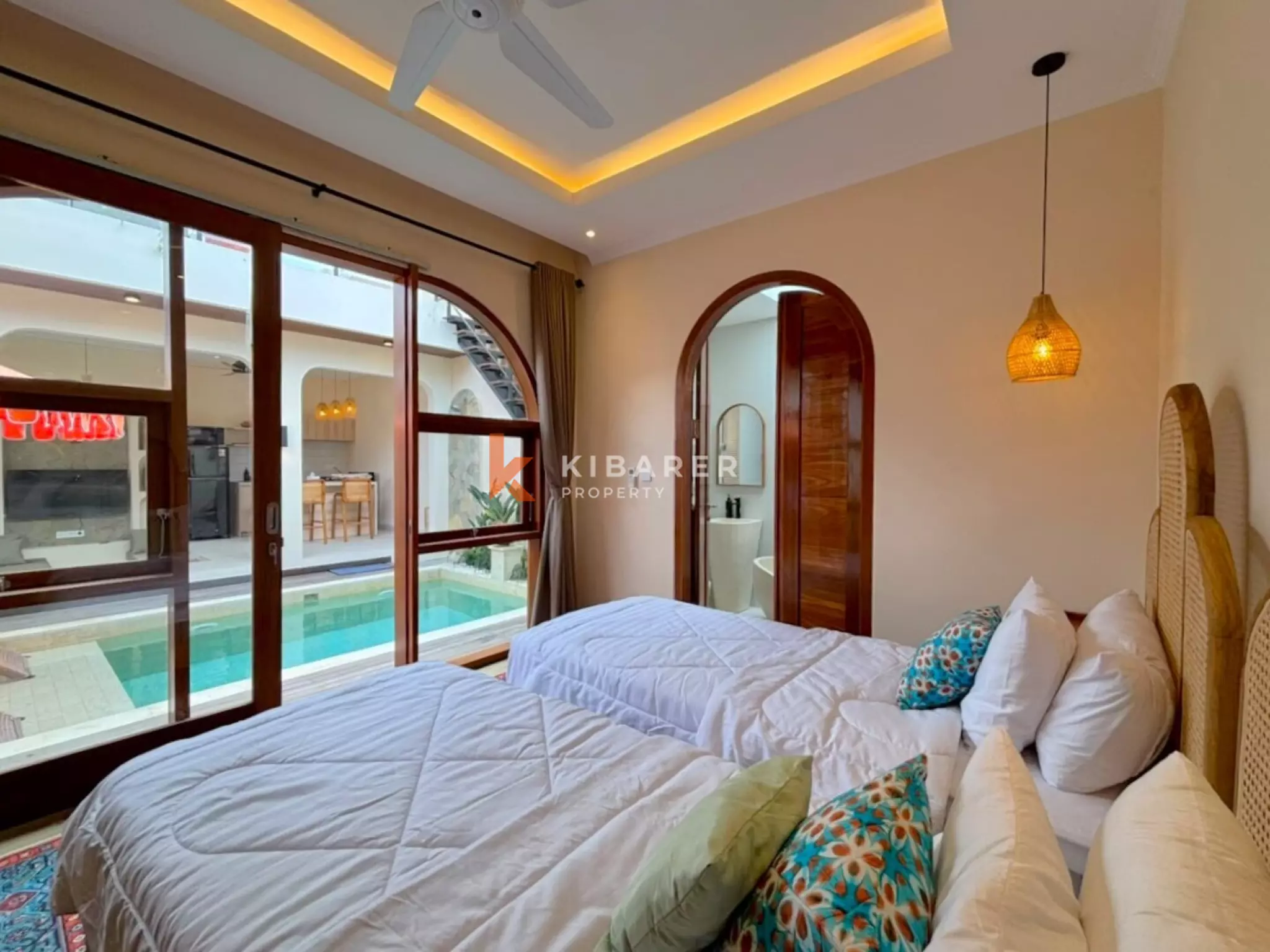 Contemporary Mediterranean Three Bedroom Villa with Rooftop Entertaining Space in Ungasan