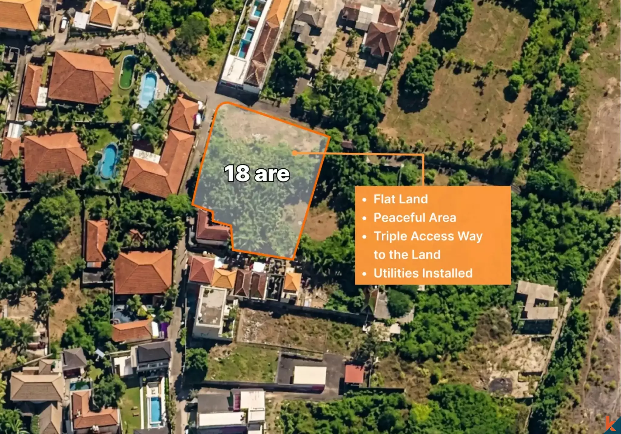 Great Freehold Plot of Land Located in Residential Area of Jimbaran - Nusa Dua