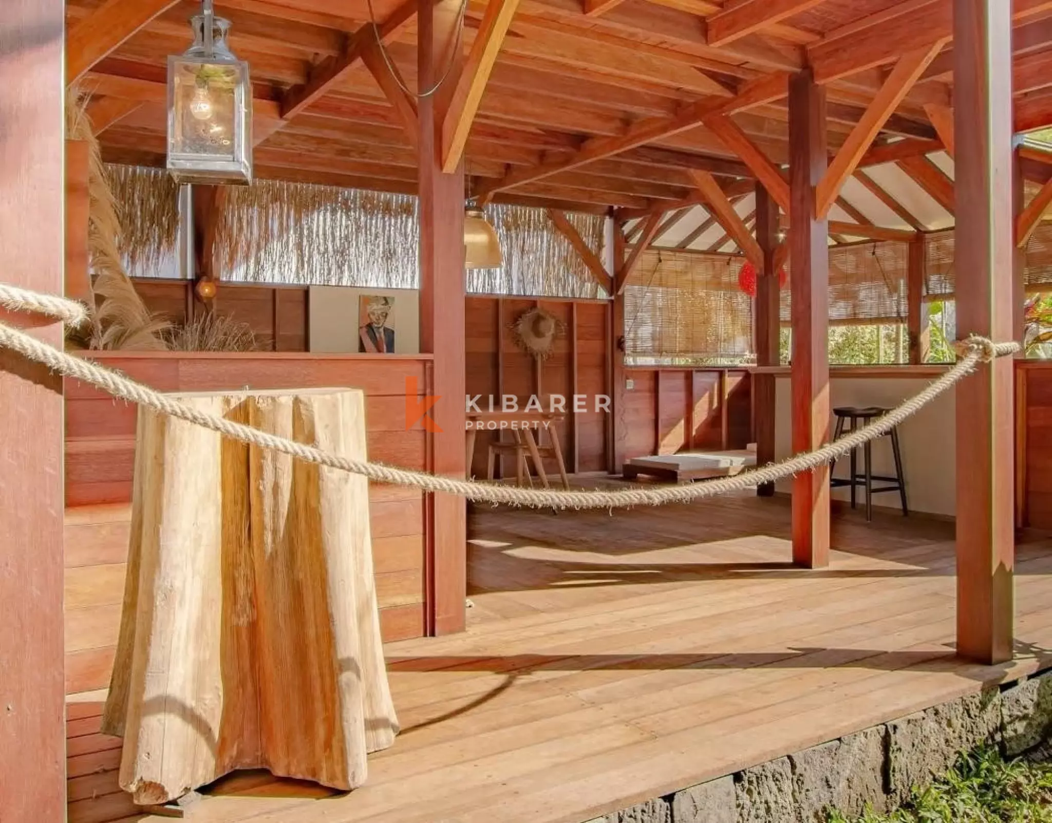 Collaboration Wood & Concrete Four-bedrooms Villa in Peaceful Tumbak Bayuh