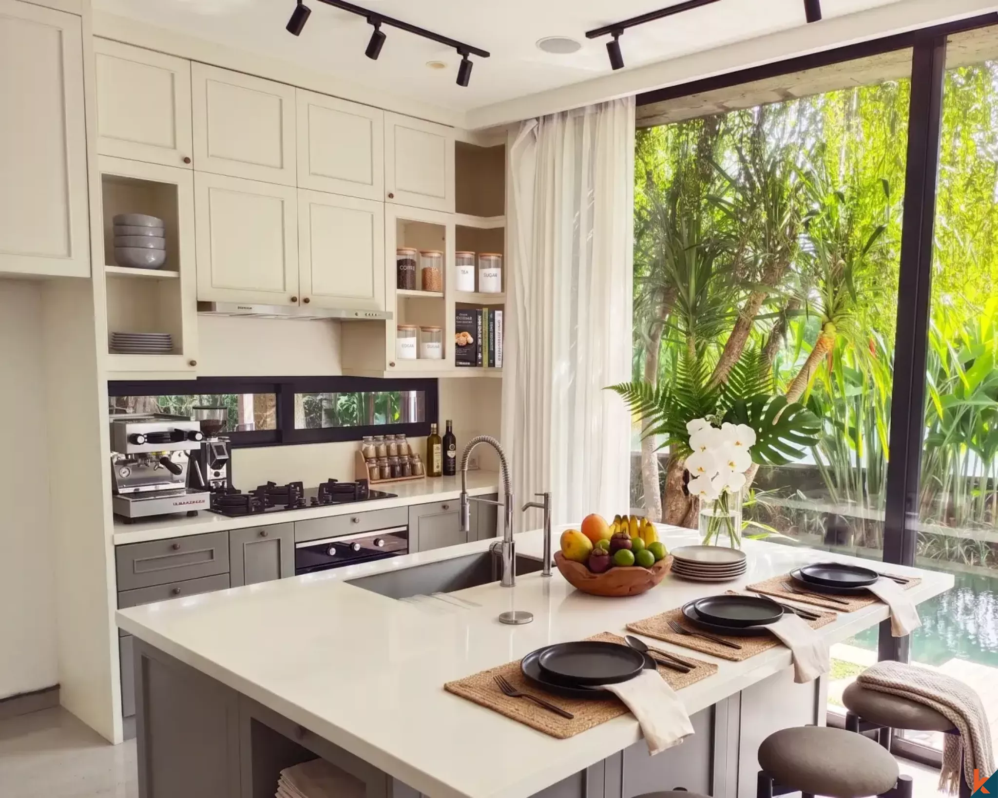 Villa exclusive de quatre chambres en pleine propriété, sur plan, avec vue panoramique sur les rizières à Sanur