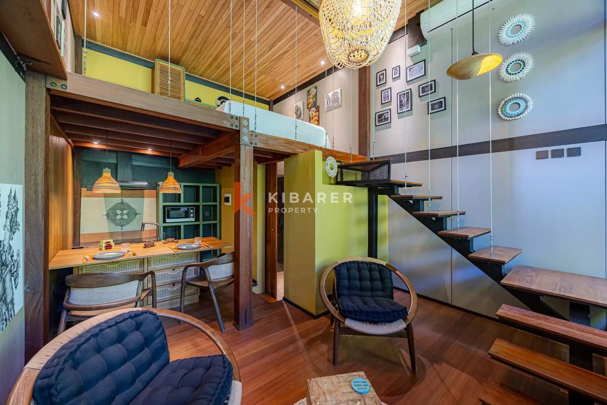 Apartemen Loft Mezzanine Satu Kamar Tidur dengan Kolam Renang Bersama, Dikelilingi Alam di Pecatu–Uluwatu