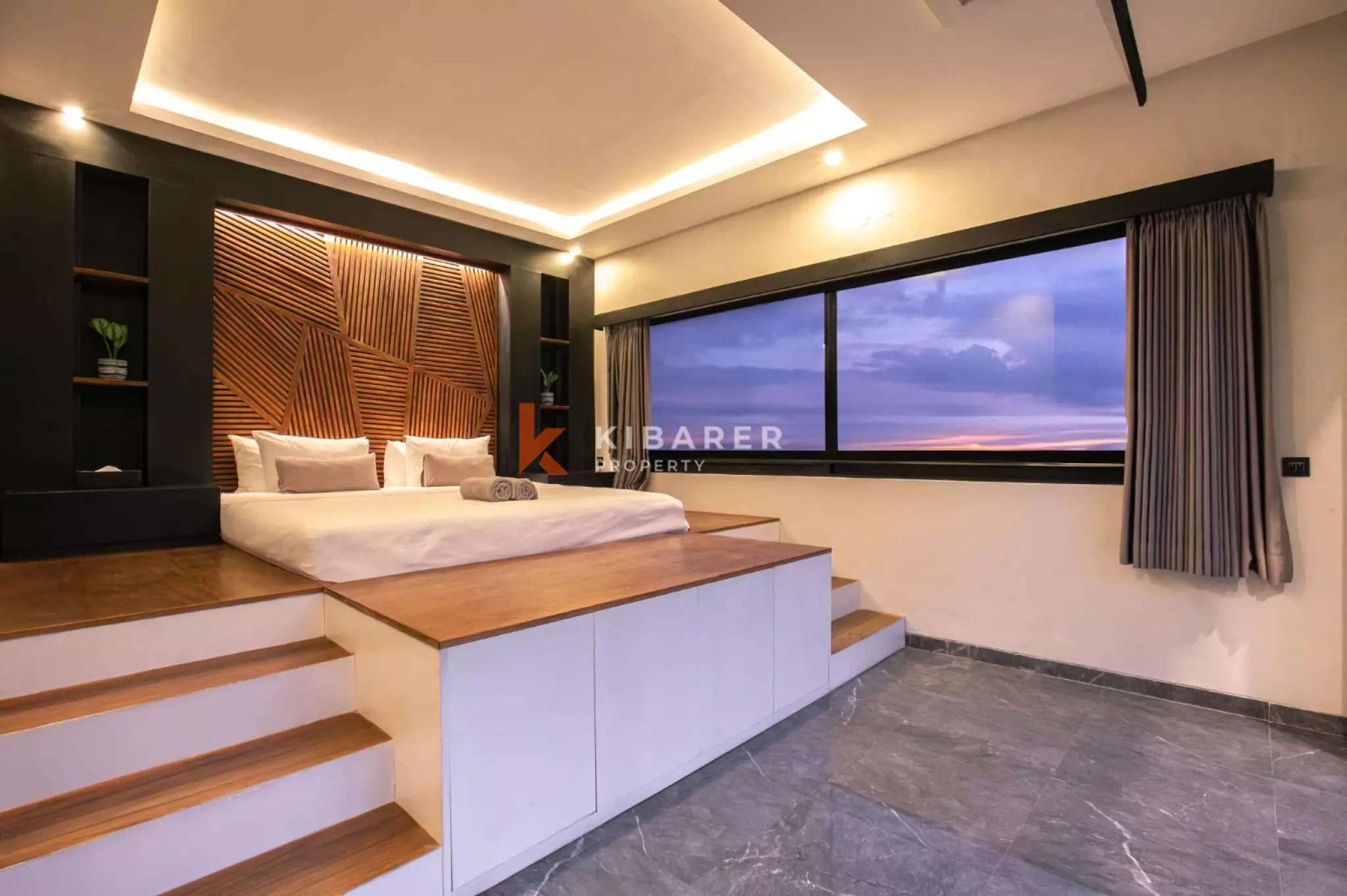 Stylish Four-Bedroom Villa with Rooftop Rice Field Views Close to Berawa