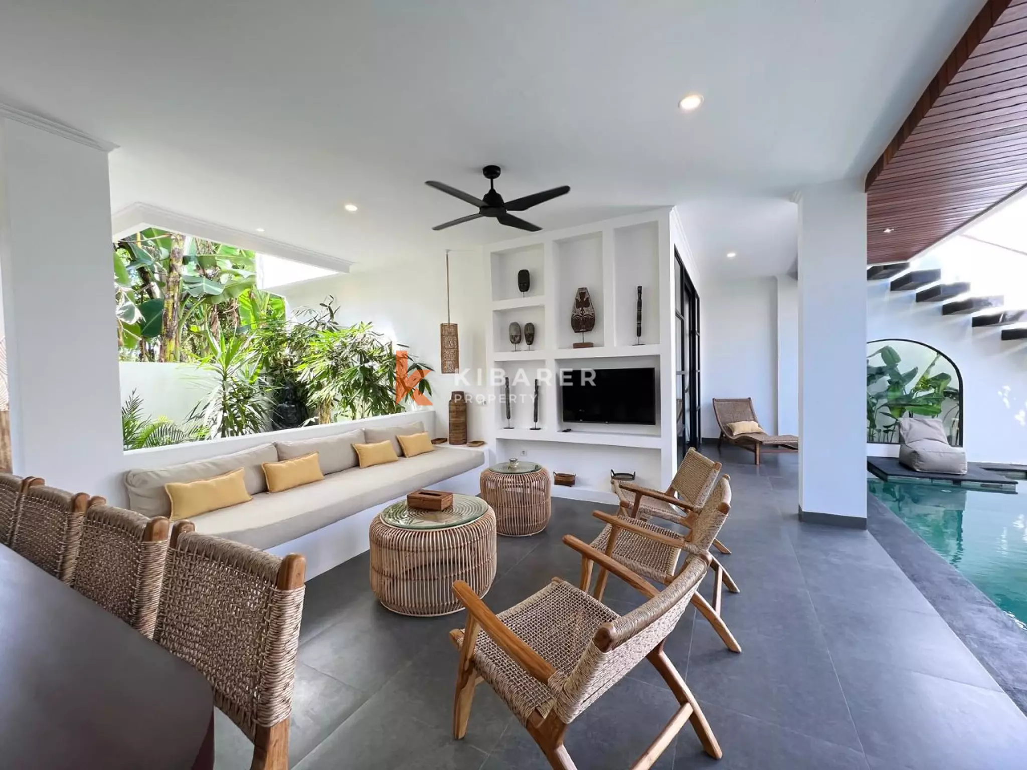 Modern Tropical Three-Bedroom Villa with Open Living & Rooftop Retreat in Tumbak Bayuh