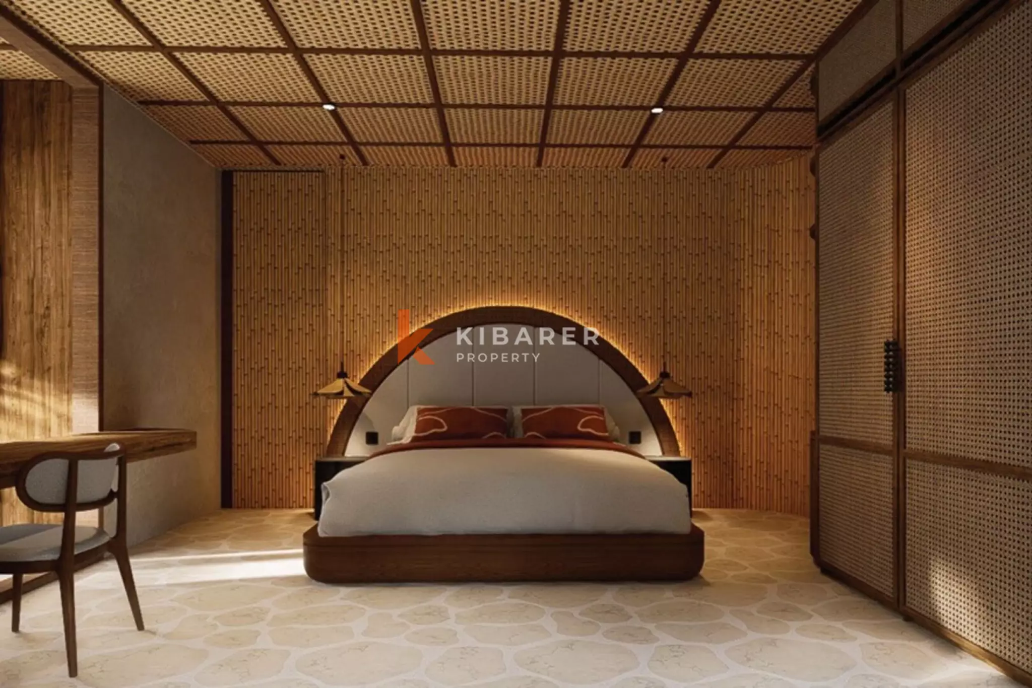 Eco-Luxury Three Bedroom Bamboo Villa with Tranquil River Views in Tabanan