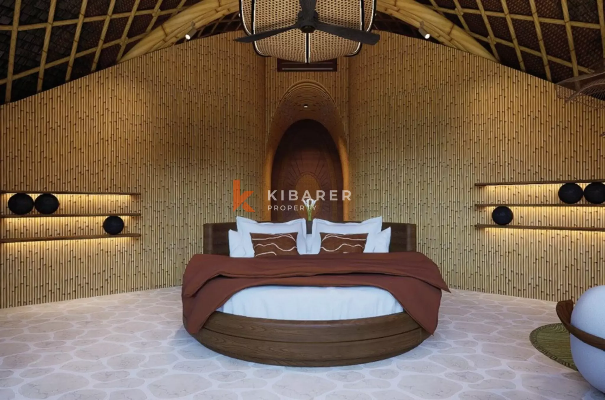 Eco-Luxury Three Bedroom Bamboo Villa with Tranquil River Views in Tabanan