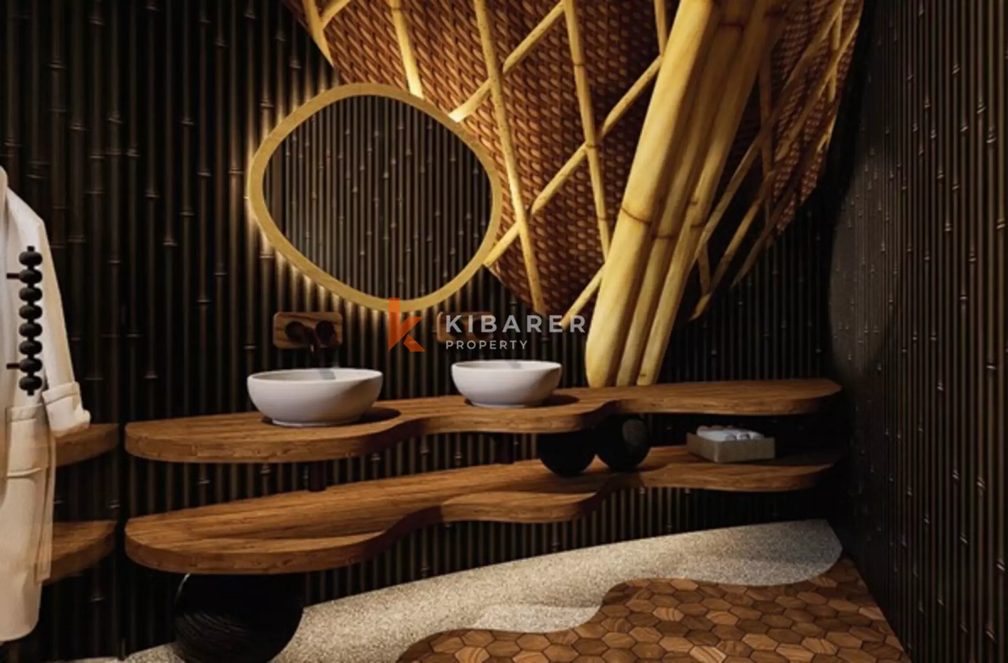 Eco-Luxury Three Bedroom Bamboo Villa with Tranquil River Views in Tabanan