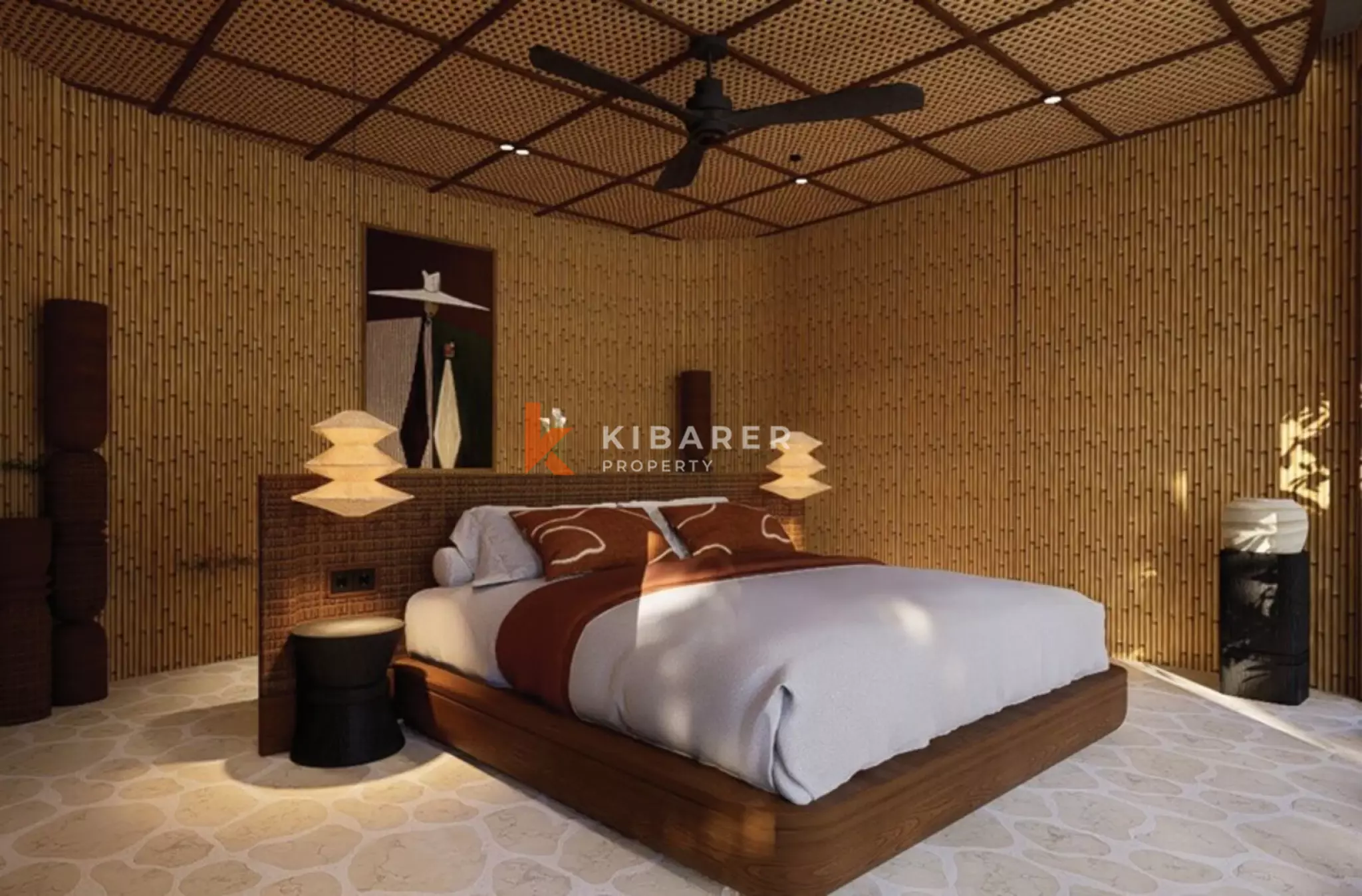 Eco-Luxury Three Bedroom Bamboo Villa with Tranquil River Views in Tabanan