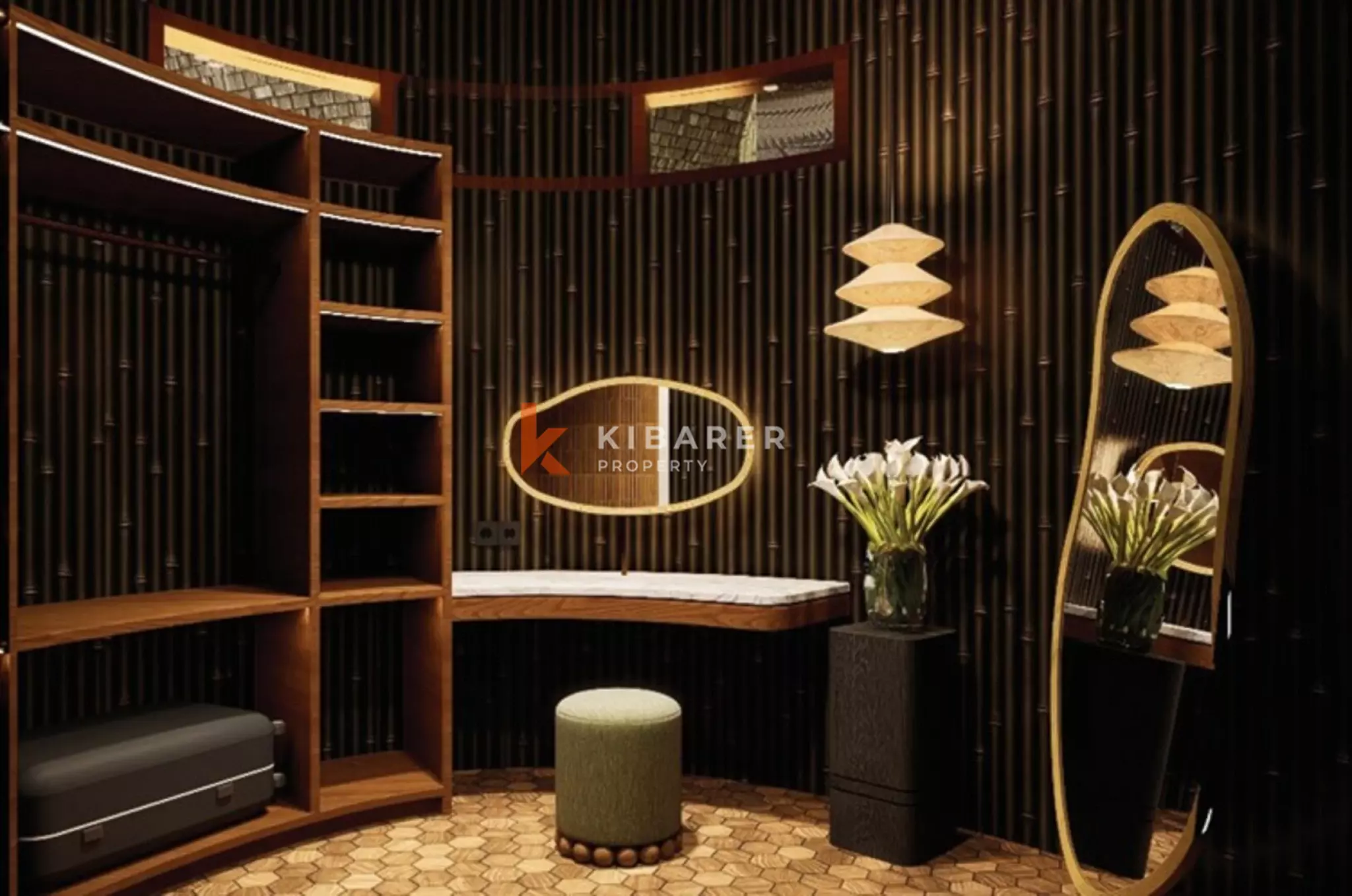 Eco-Luxury Three Bedroom Bamboo Villa with Tranquil River Views in Tabanan