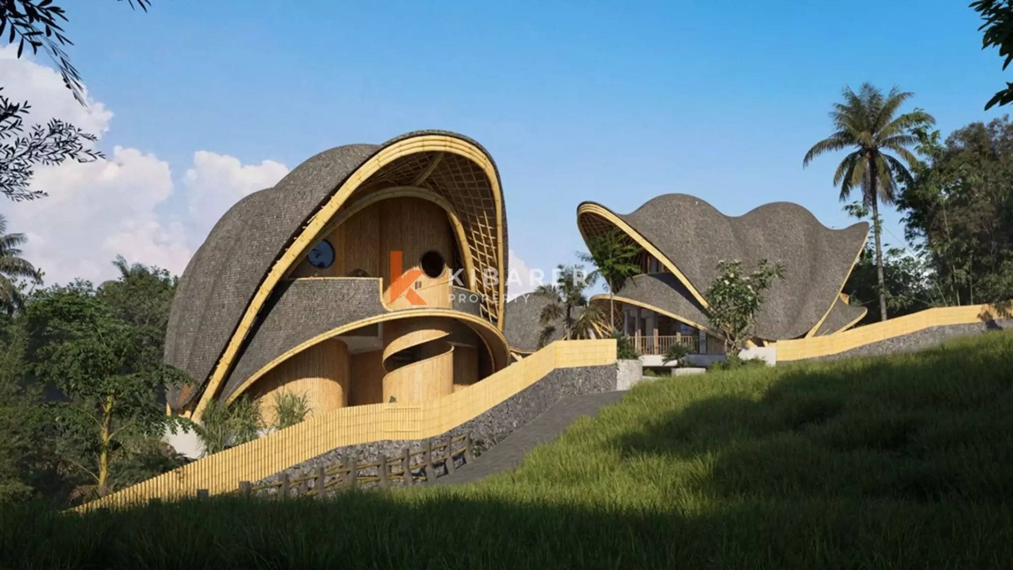 Eco-Luxury Three Bedroom Bamboo Villa with Tranquil River Views in Tabanan