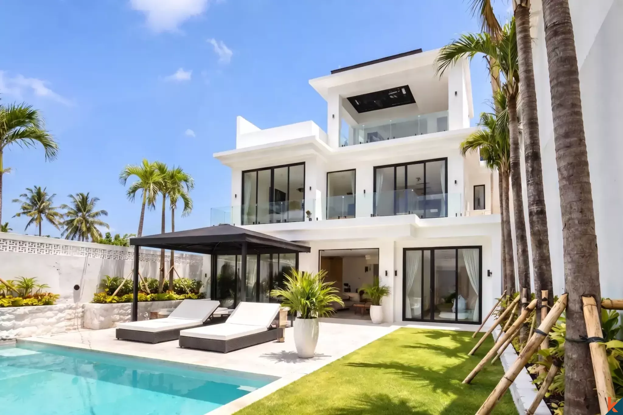 Modern Three Bedroom Villa for Lease with Panoramic Ocean Views in Bingin