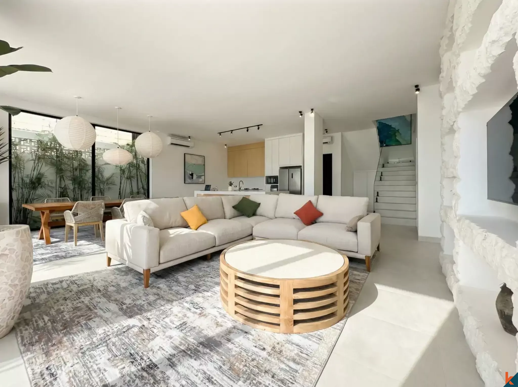 Modern Three Bedroom Villa for Lease with Panoramic Ocean Views in Bingin
