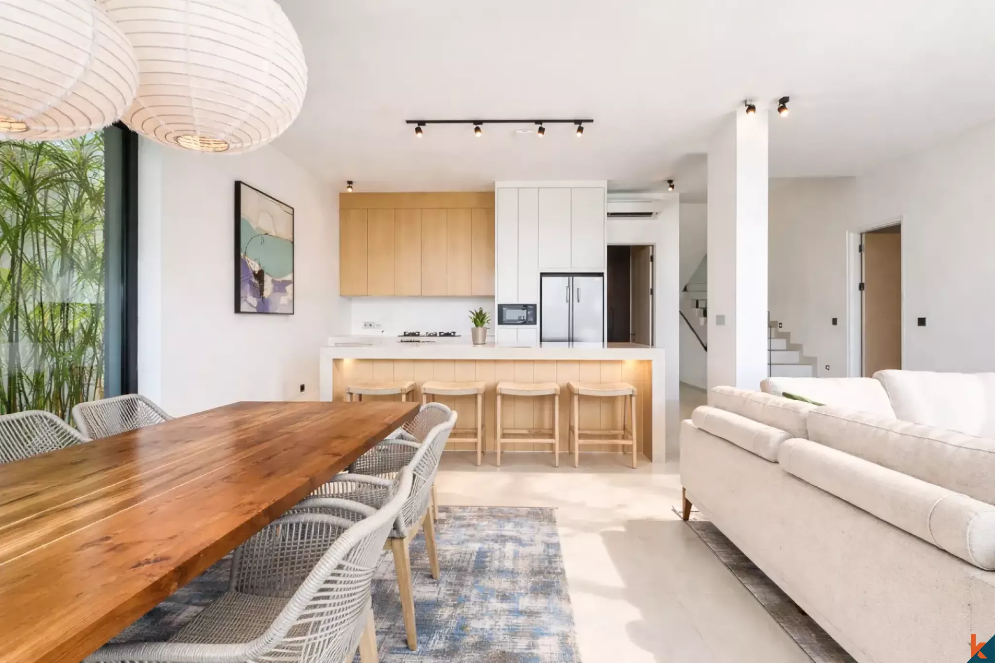 Modern Three Bedroom Villa for Lease with Panoramic Ocean Views in Bingin