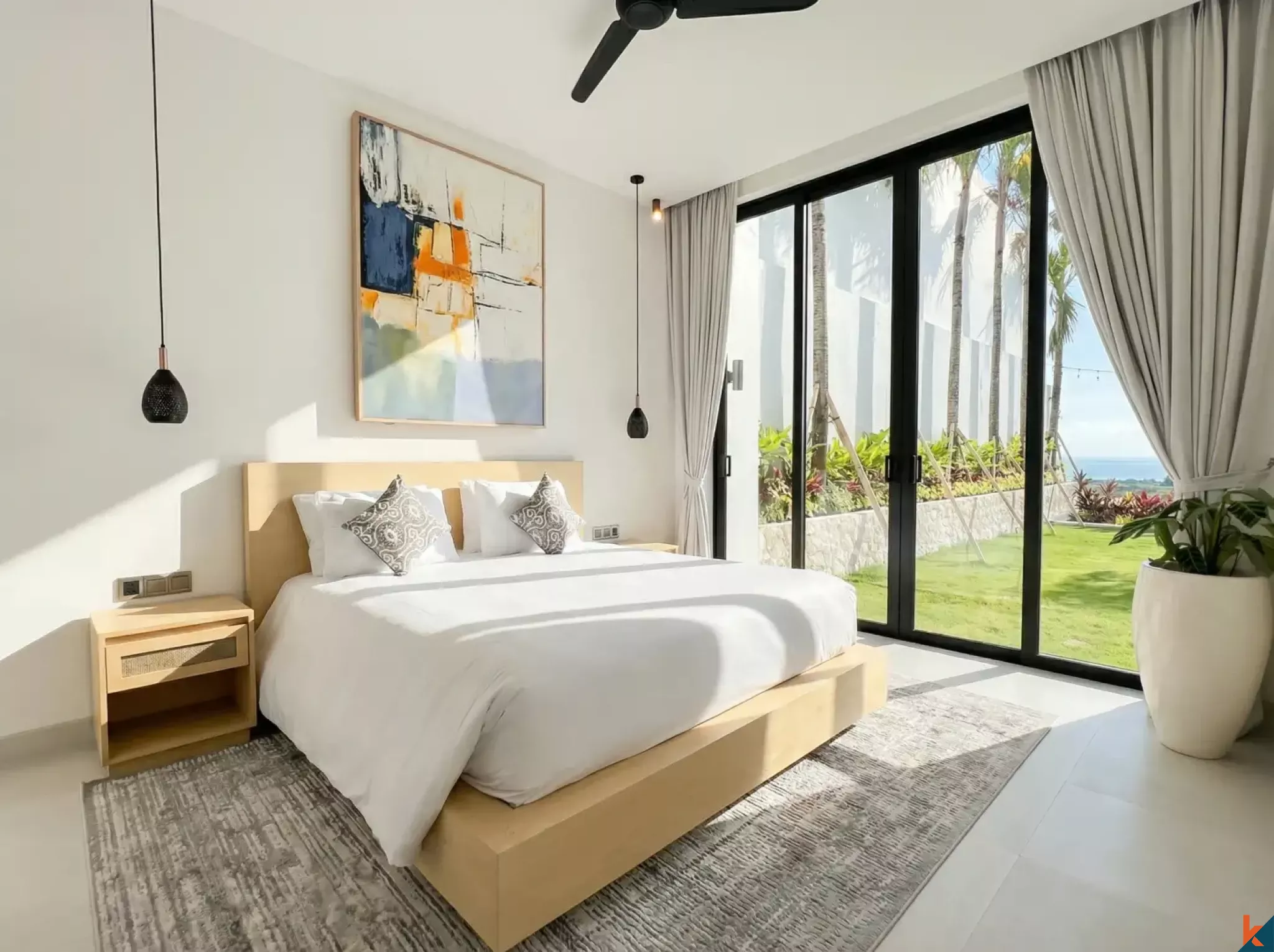 Modern Three Bedroom Villa for Lease with Panoramic Ocean Views in Bingin