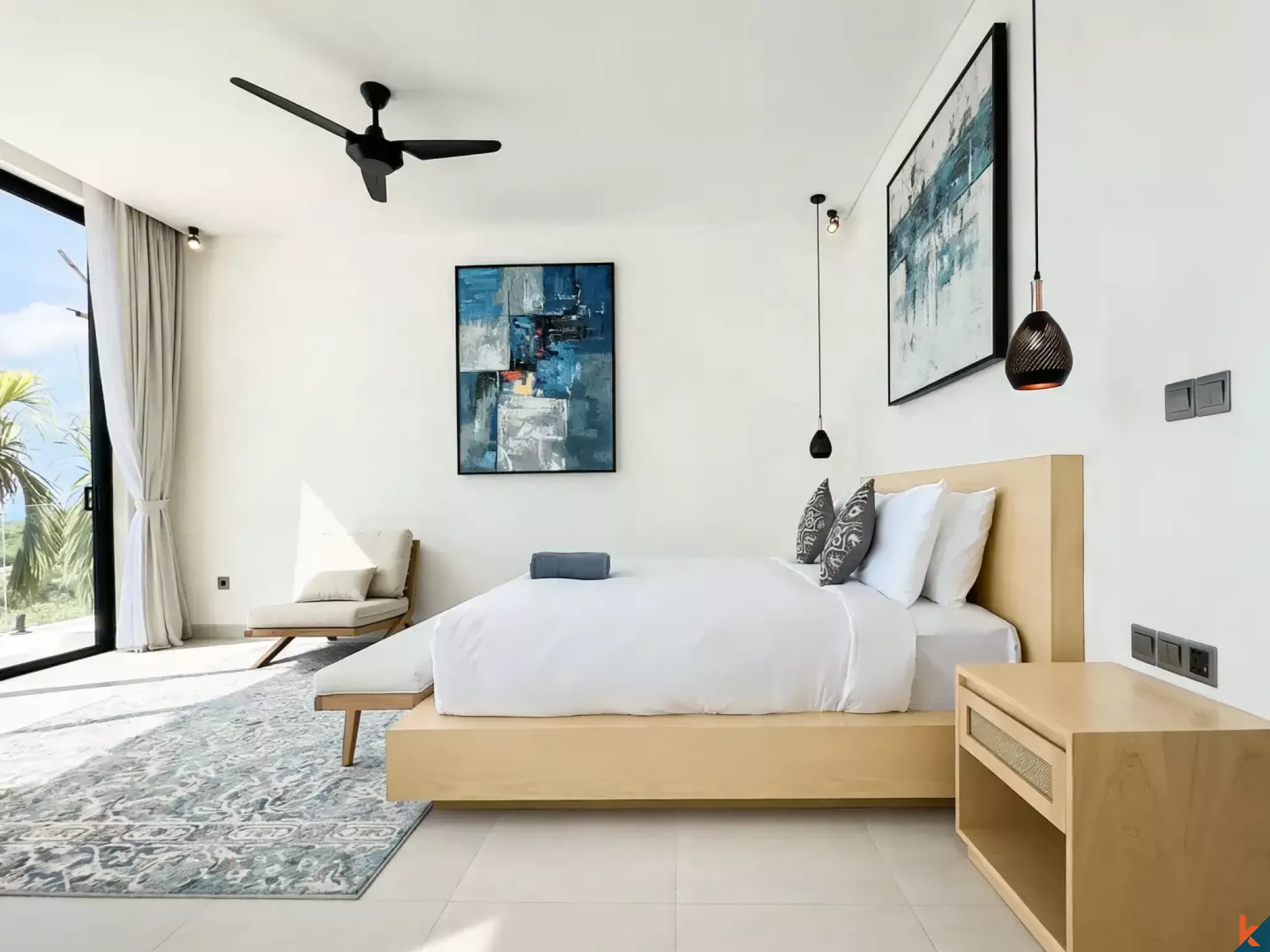Modern Three Bedroom Villa for Lease with Panoramic Ocean Views in Bingin