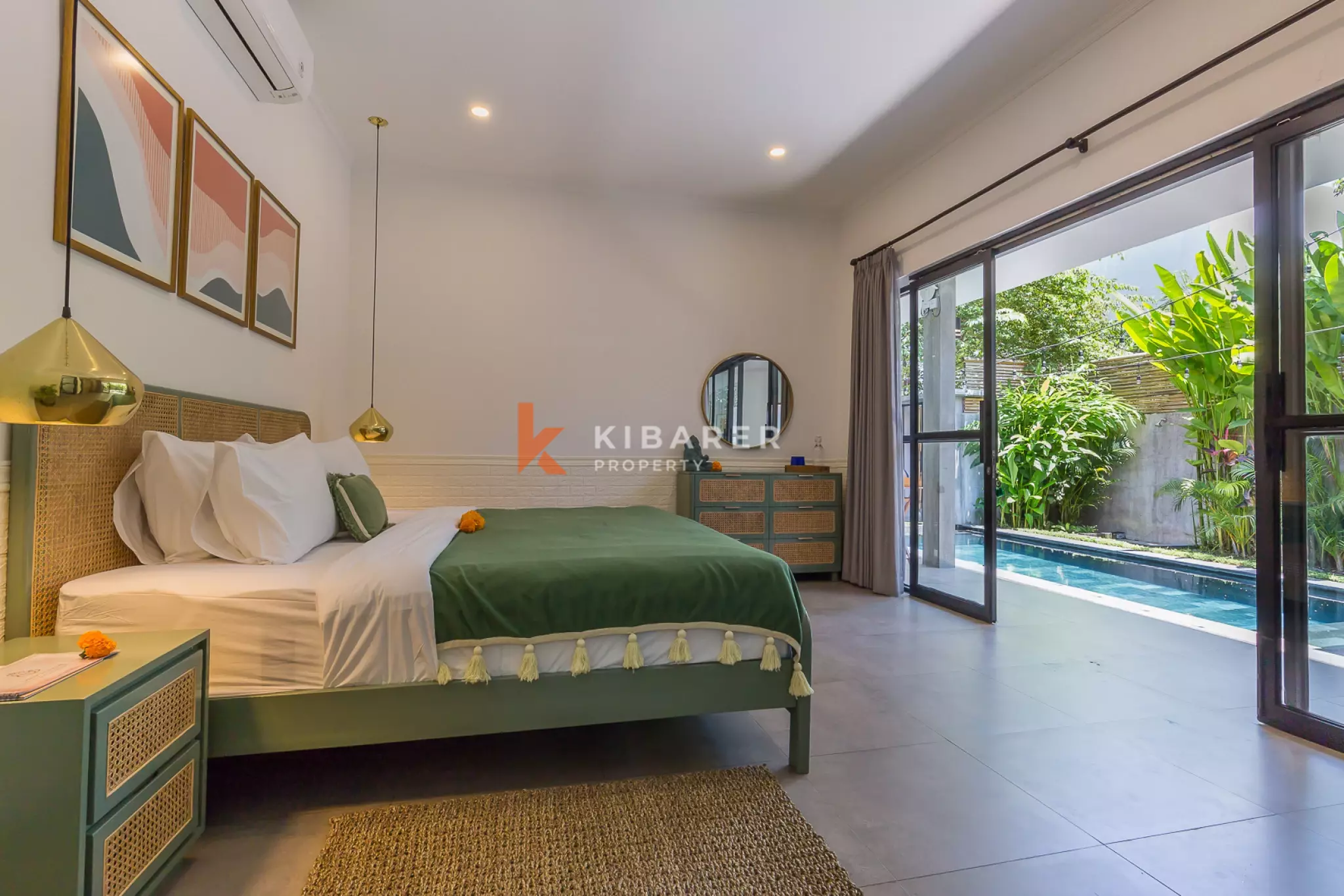 Villa de deux chambres avec cour intérieure et piscine privée à Umalas