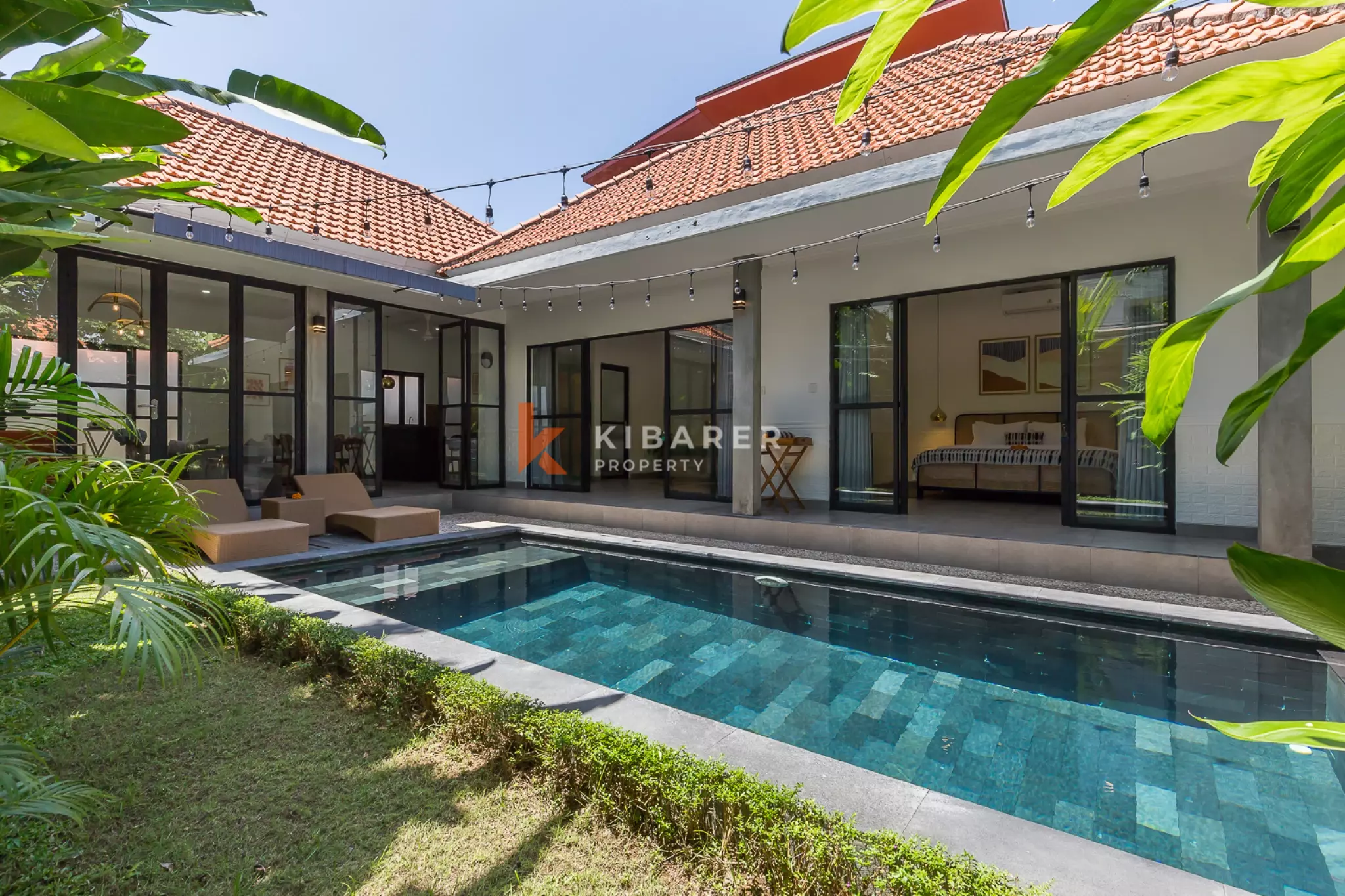 Villa de deux chambres avec cour intérieure et piscine privée à Umalas